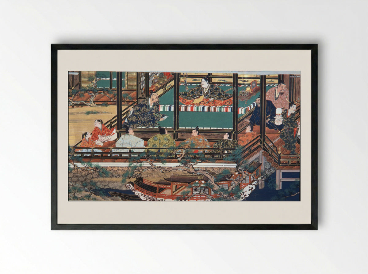 Taira no Koremori’s Farewell - Iwasa Matabei - Framed Print Black