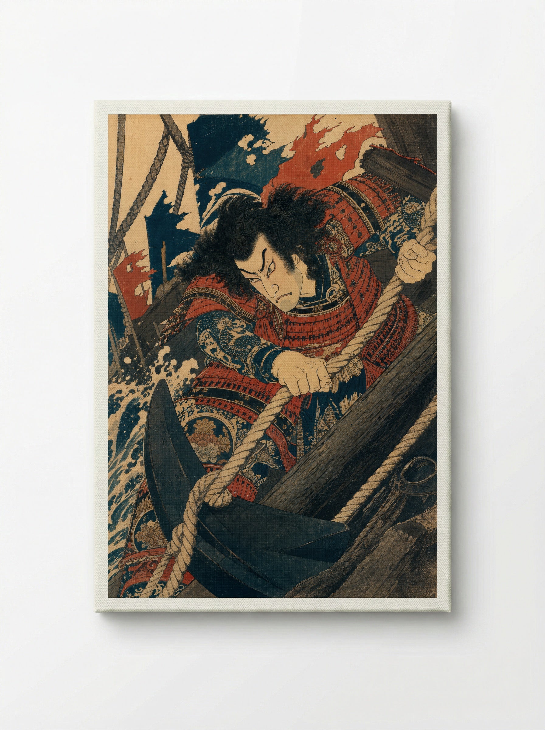 Taira no Tomomori at Dan-no-ura: Binding the Anchor - Canvas