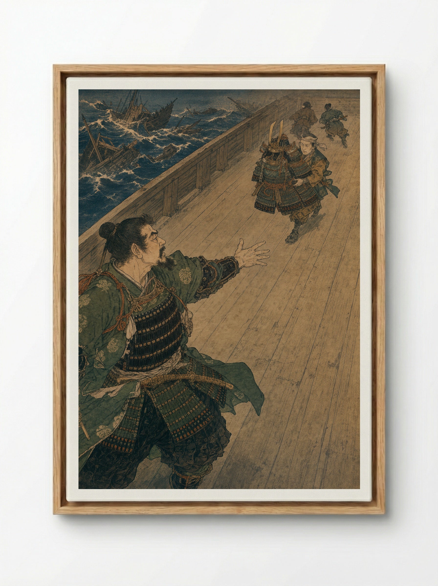 Taira no Tomomori at Dan-no-ura: I Have Seen All There Is to See - Framed Canvas Wood