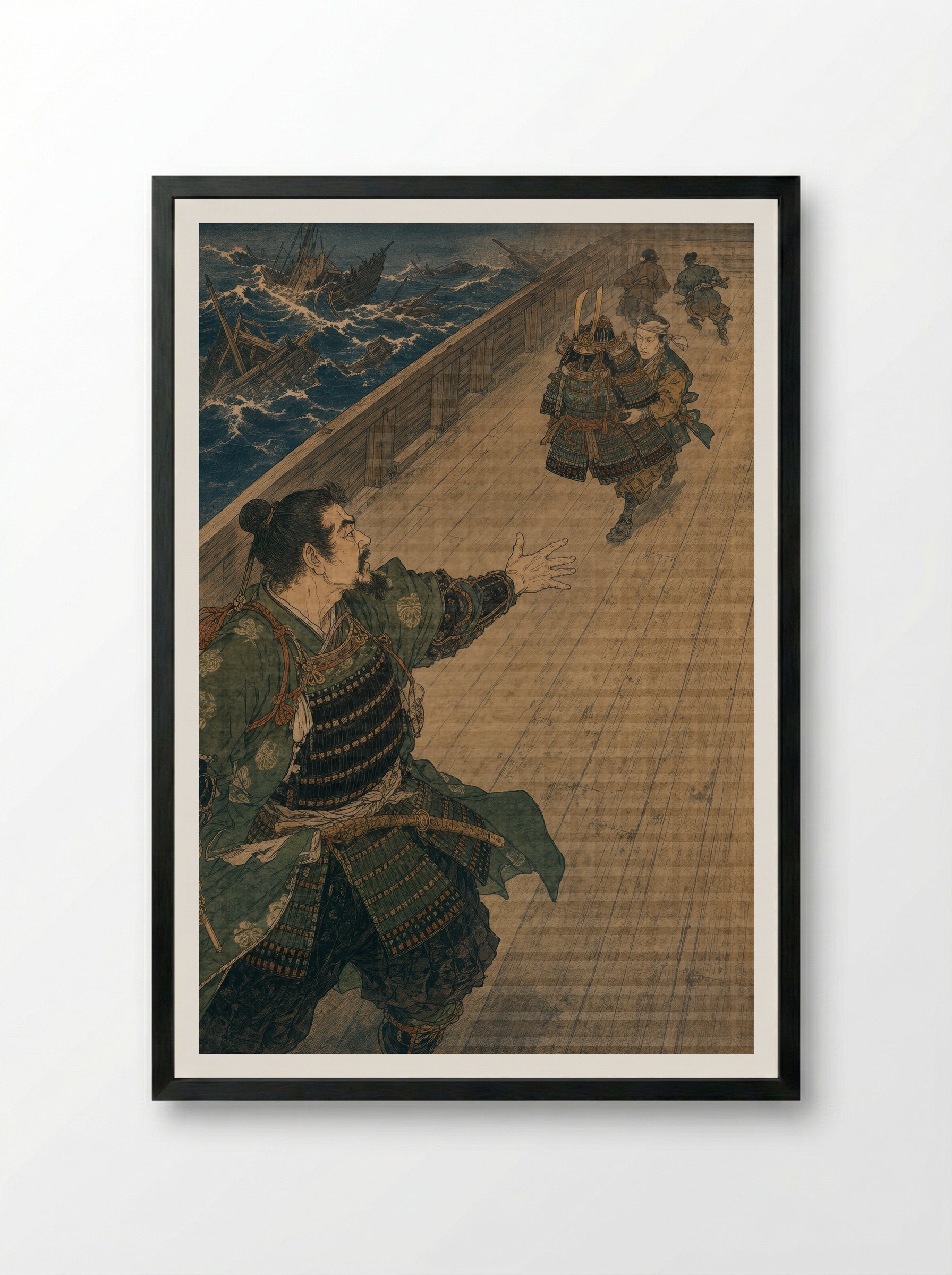 Taira no Tomomori at Dan-no-ura: I Have Seen All There Is to See - Framed Print Black