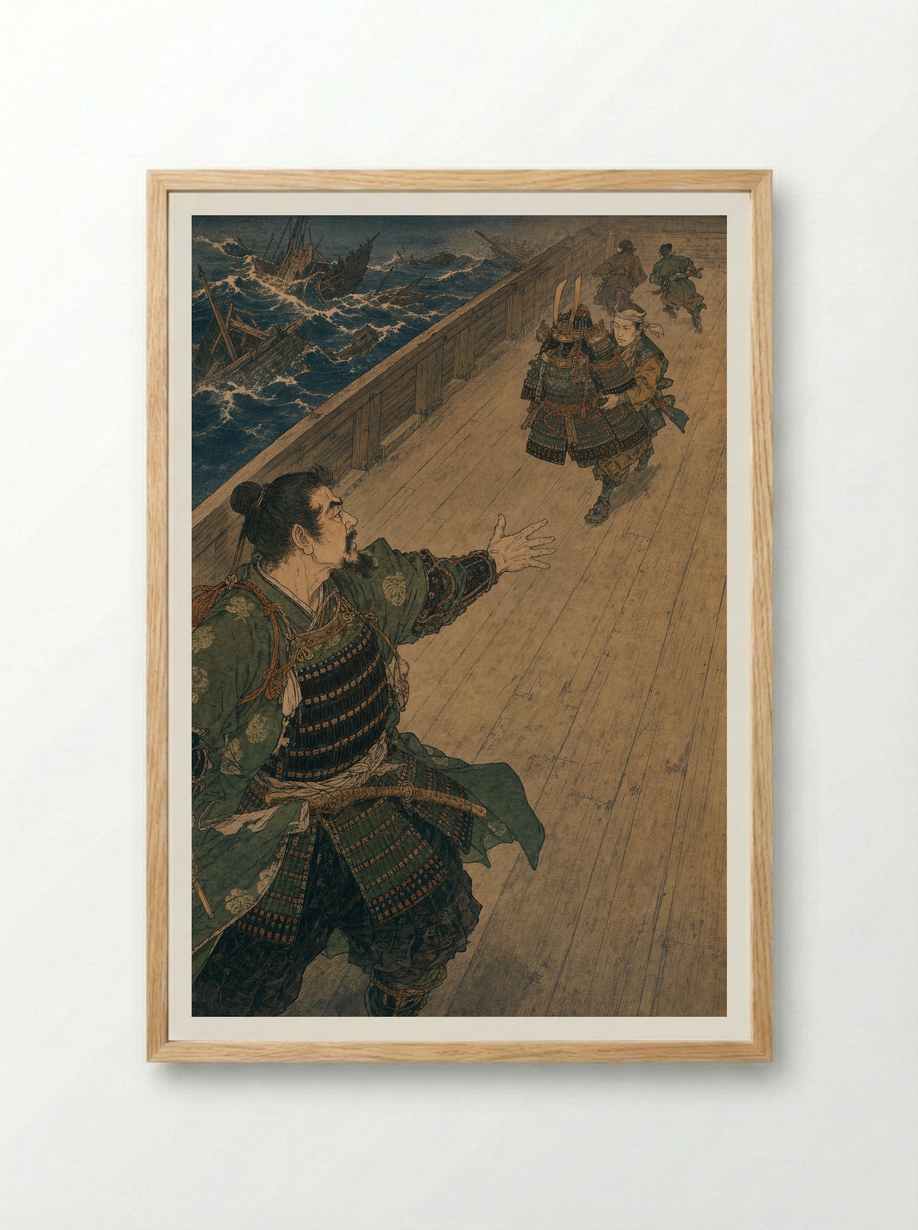 Taira no Tomomori at Dan-no-ura: I Have Seen All There Is to See - Framed Print Wood