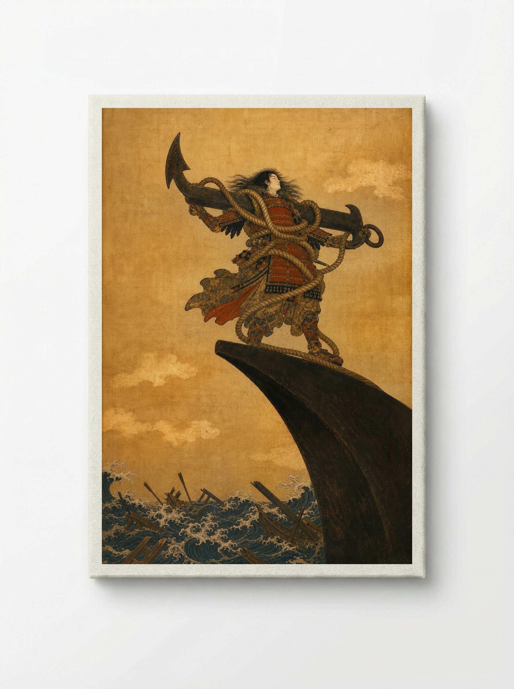 Taira no Tomomori at Dan-no-ura: Ikari Tomomori - Canvas