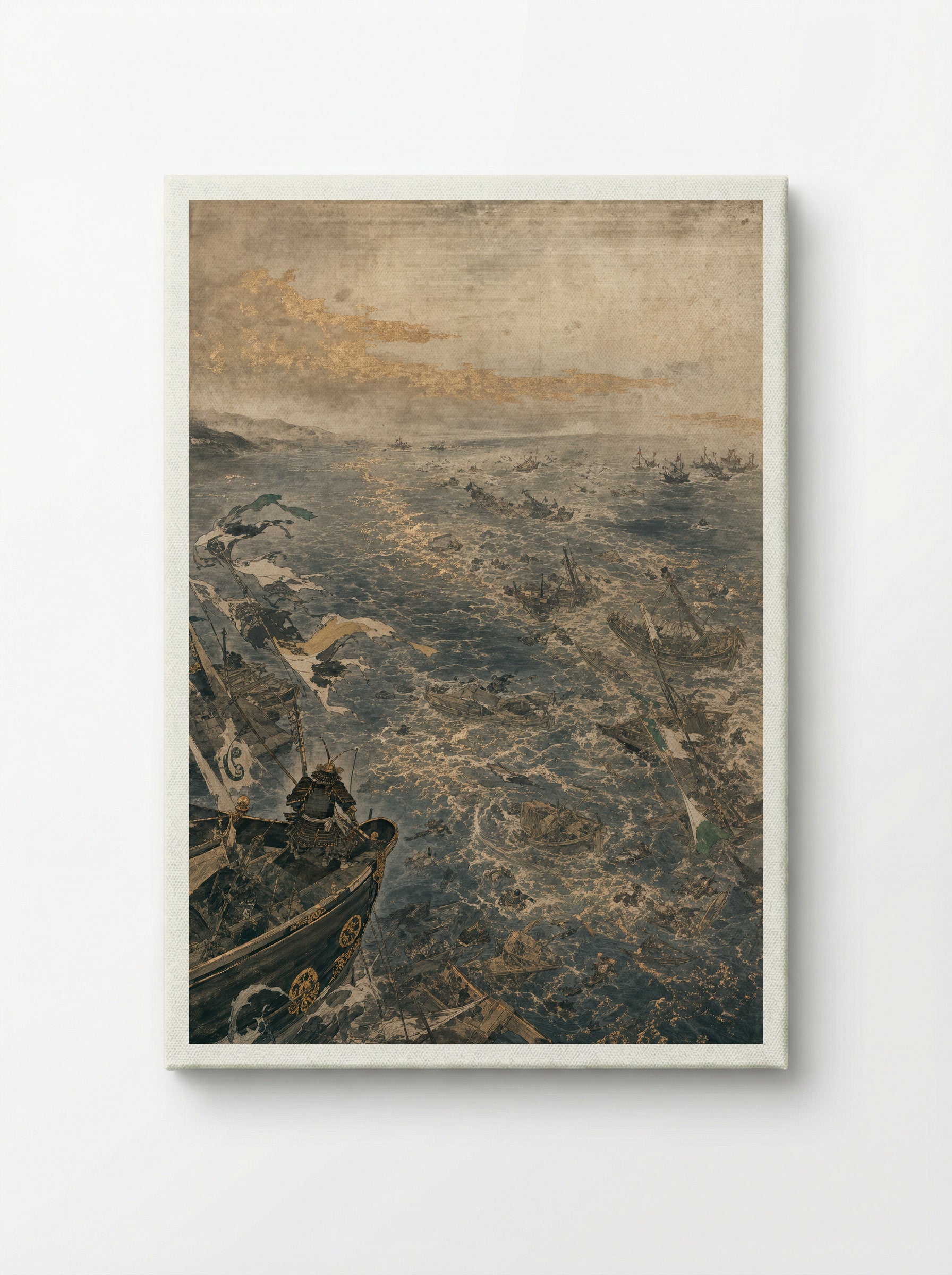 Taira no Tomomori at Dan-no-ura: The Fleet Breaks - Canvas