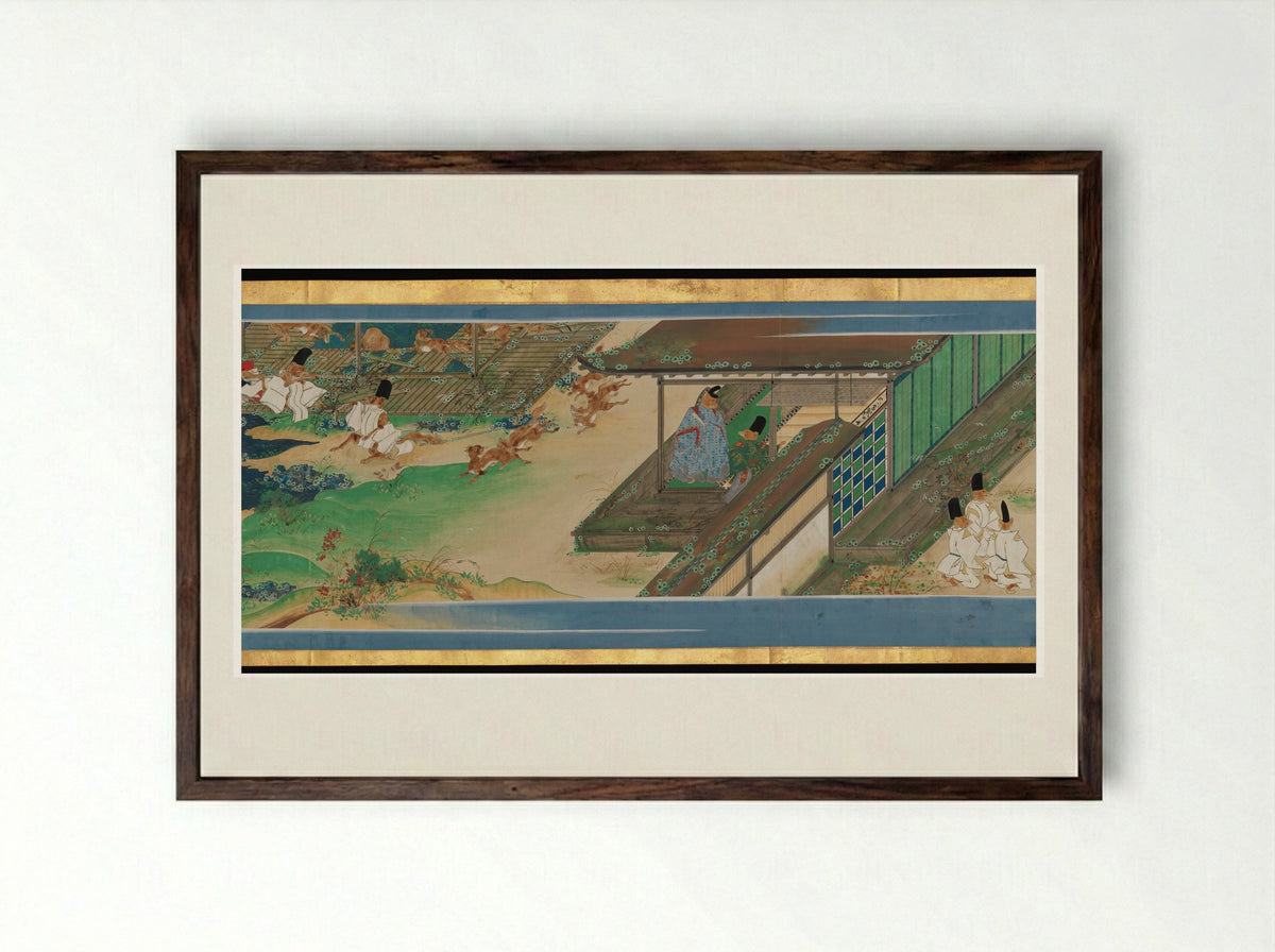 Tale of a Strange Marriage (Konkai Zoshi) - Ukita Ikkei - Framed Print Dark Wood
