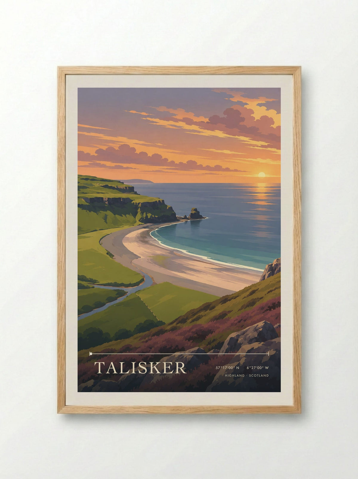 Talisker, Highland | Travel Poster - Framed Print Wood