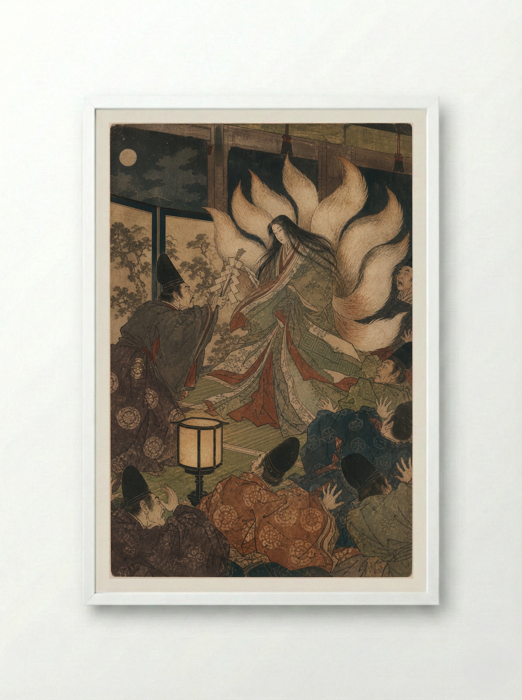 Tamamo-no-Mae and the Killing Stone: The Court Revelation - Framed Print White