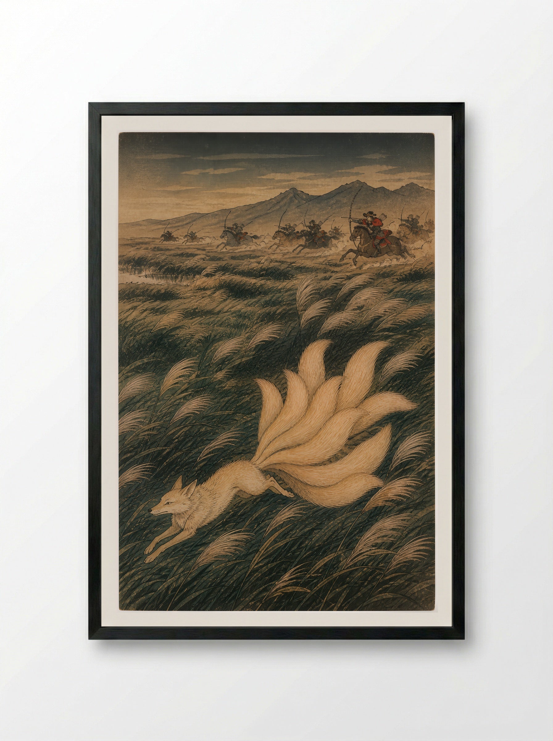 Tamamo-no-Mae and the Killing Stone: The Flight to Nasu - Framed Print Black