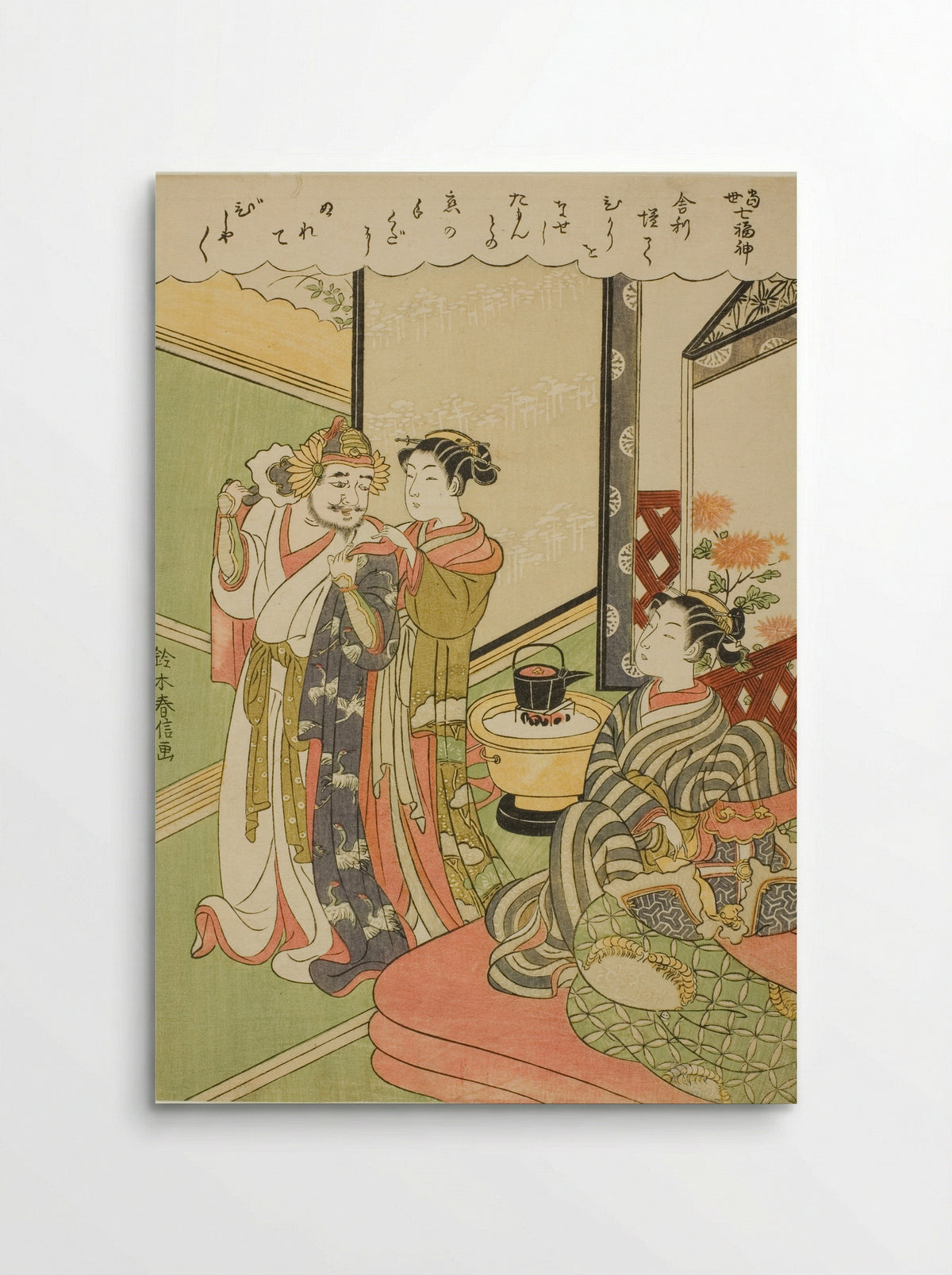 Tamonten, from the series The Seven Gods of Good Luck in Modern Life - Suzuki Harunobu - Poster