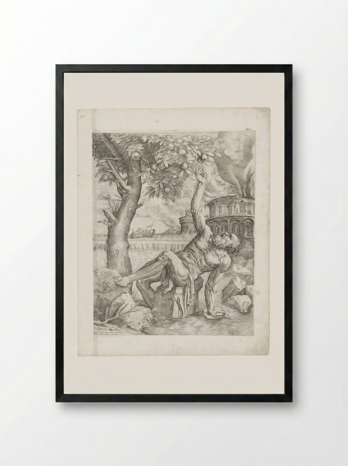 Tantalus - Giulio Sanuto - Framed Print Black