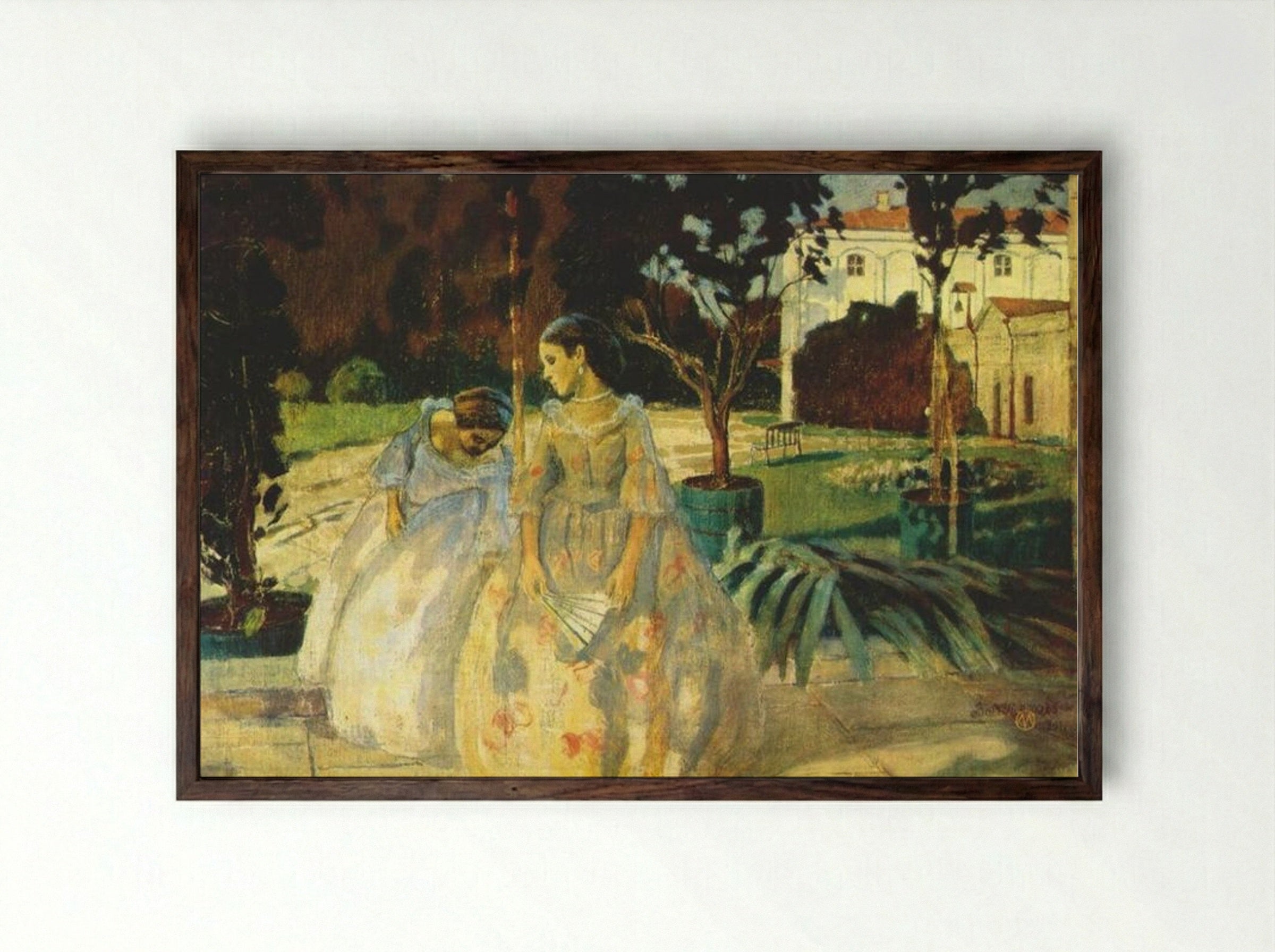 Tapestry - Victor Borisov-Musatov - Framed Print Dark Wood