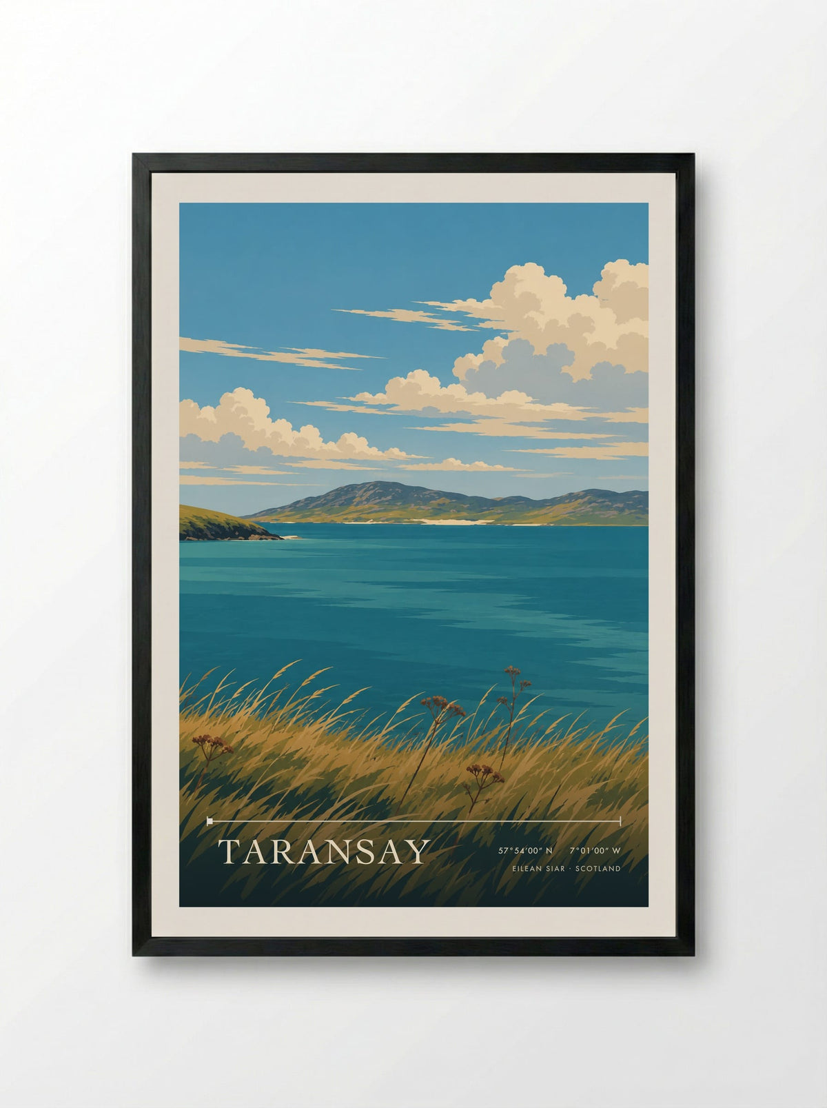 Taransay, Eilean Siar | Travel Poster - Framed Print Black