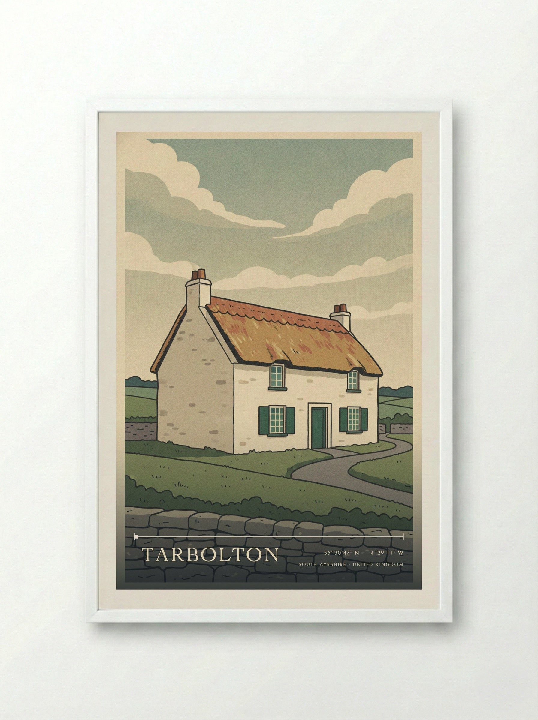 Tarbolton South Ayrshire United Kingdom Travel Poster - Framed Print White