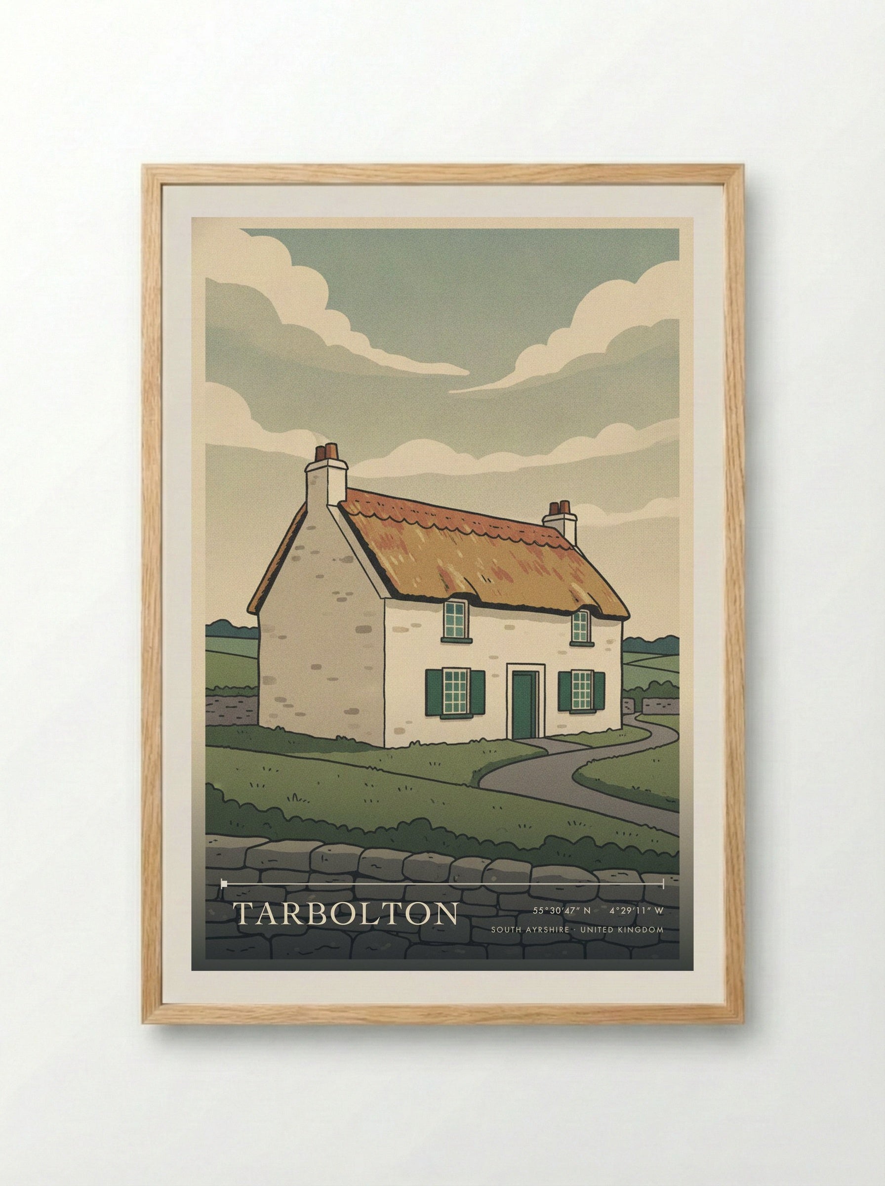 Tarbolton South Ayrshire United Kingdom Travel Poster - Framed Print Wood