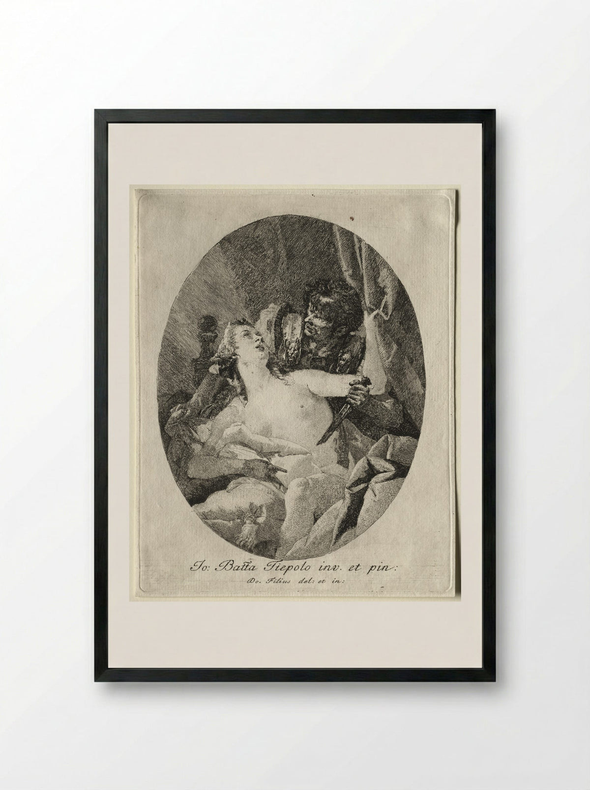 Tarquin and Lucretia - Giovanni Domenico Tiepolo - Framed Print Black
