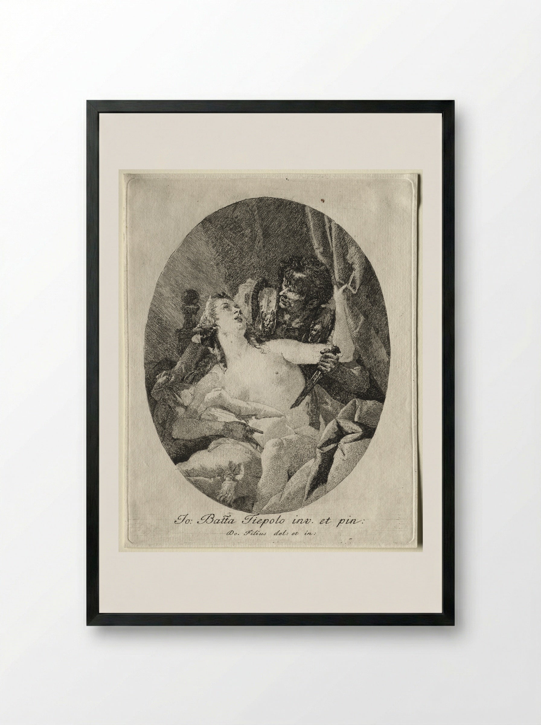 Tarquin and Lucretia - Giovanni Domenico Tiepolo - Framed Print Black