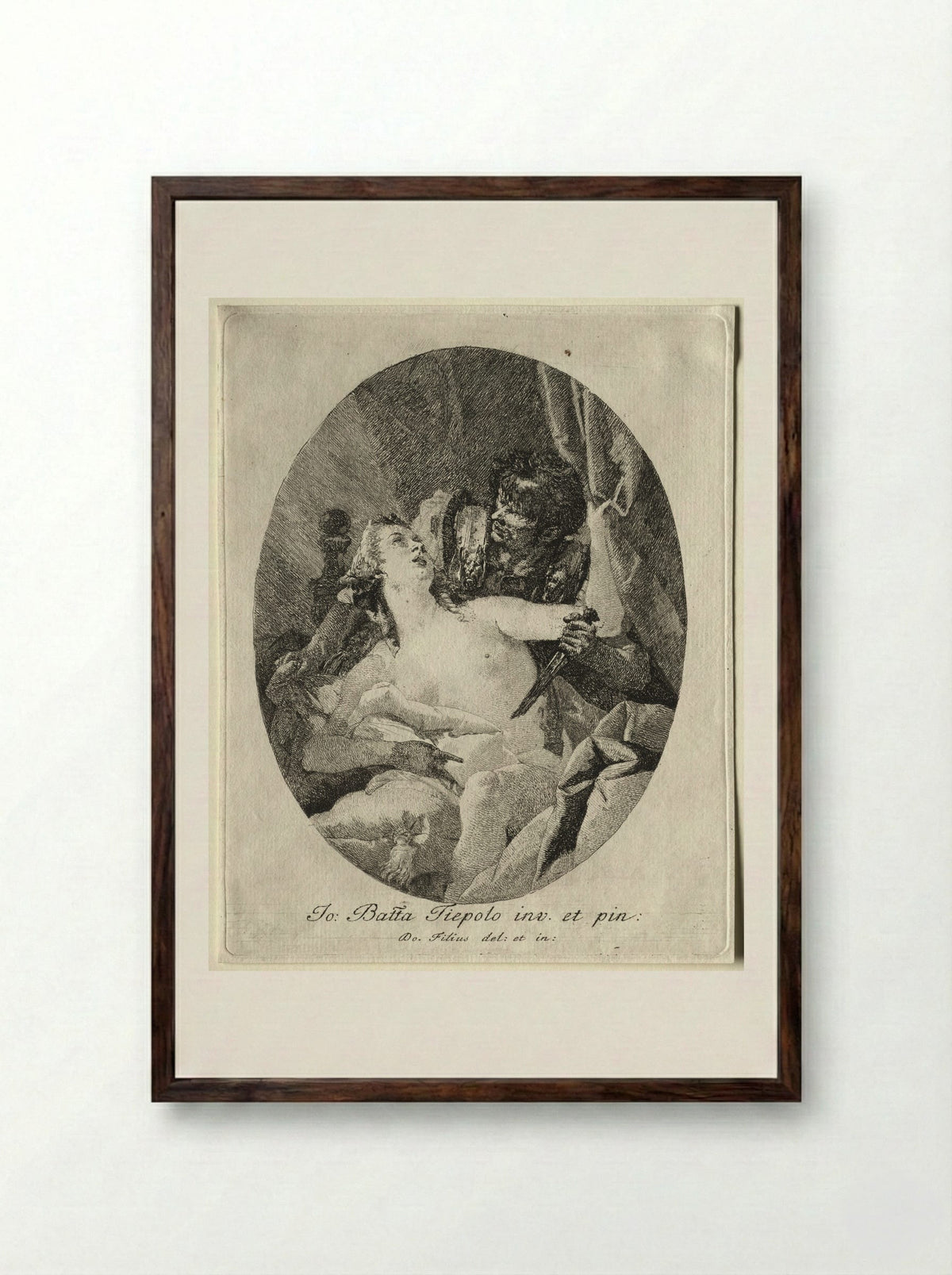 Tarquin and Lucretia - Giovanni Domenico Tiepolo - Framed Print Dark Wood