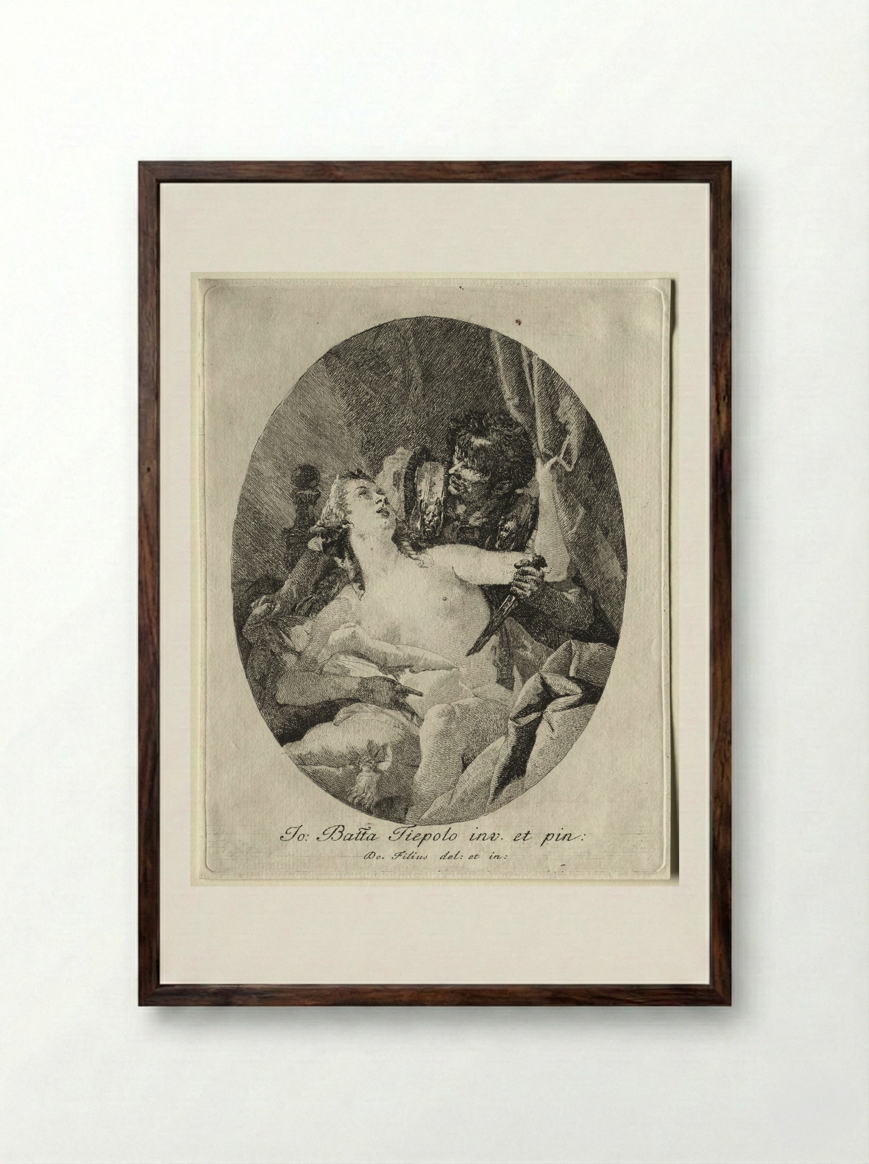 Tarquin and Lucretia - Giovanni Domenico Tiepolo - Framed Print Dark Wood