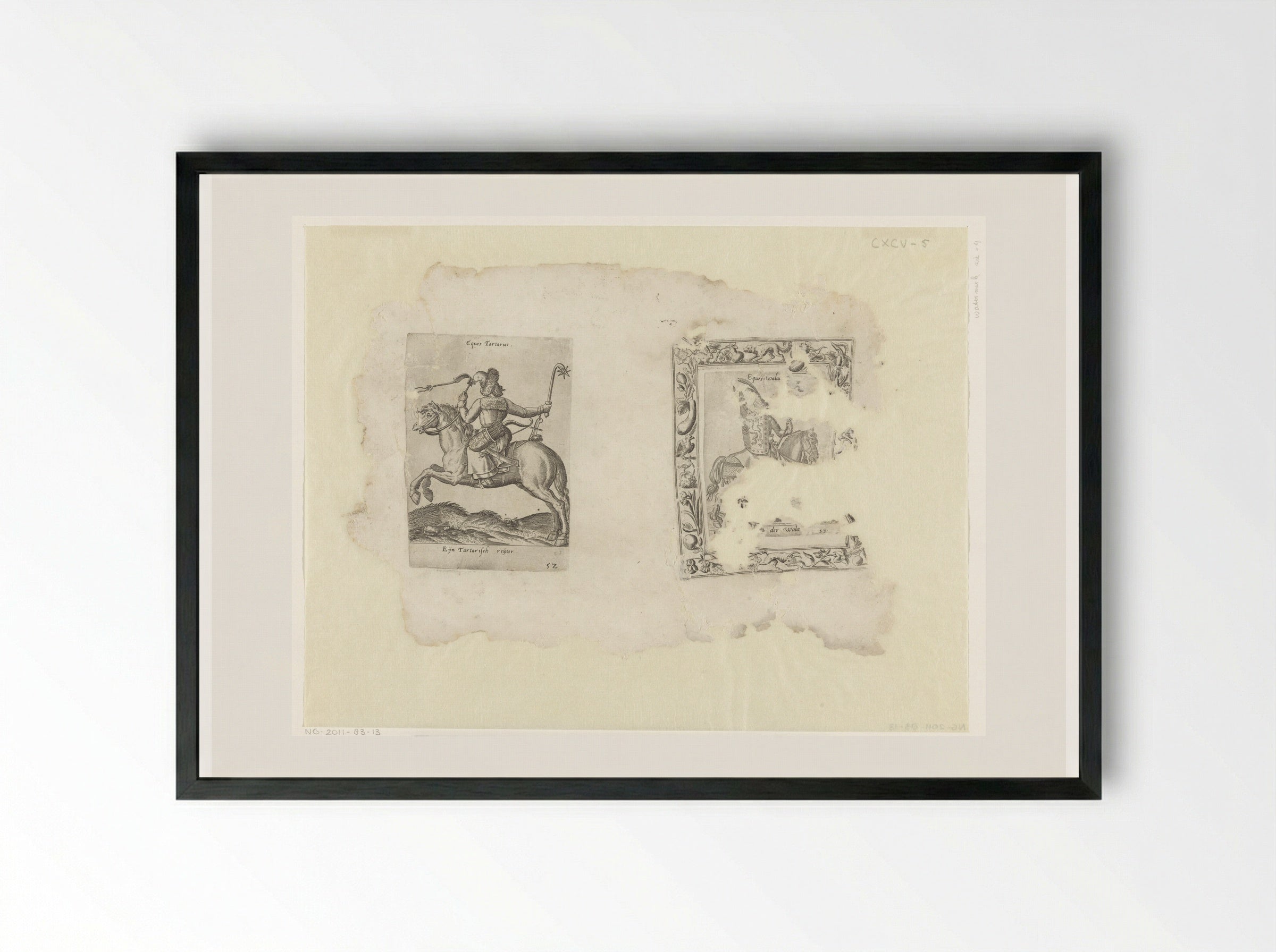 Tartaarse en Walachijnse ruiter - Abraham de Bruyn - Framed Print Black