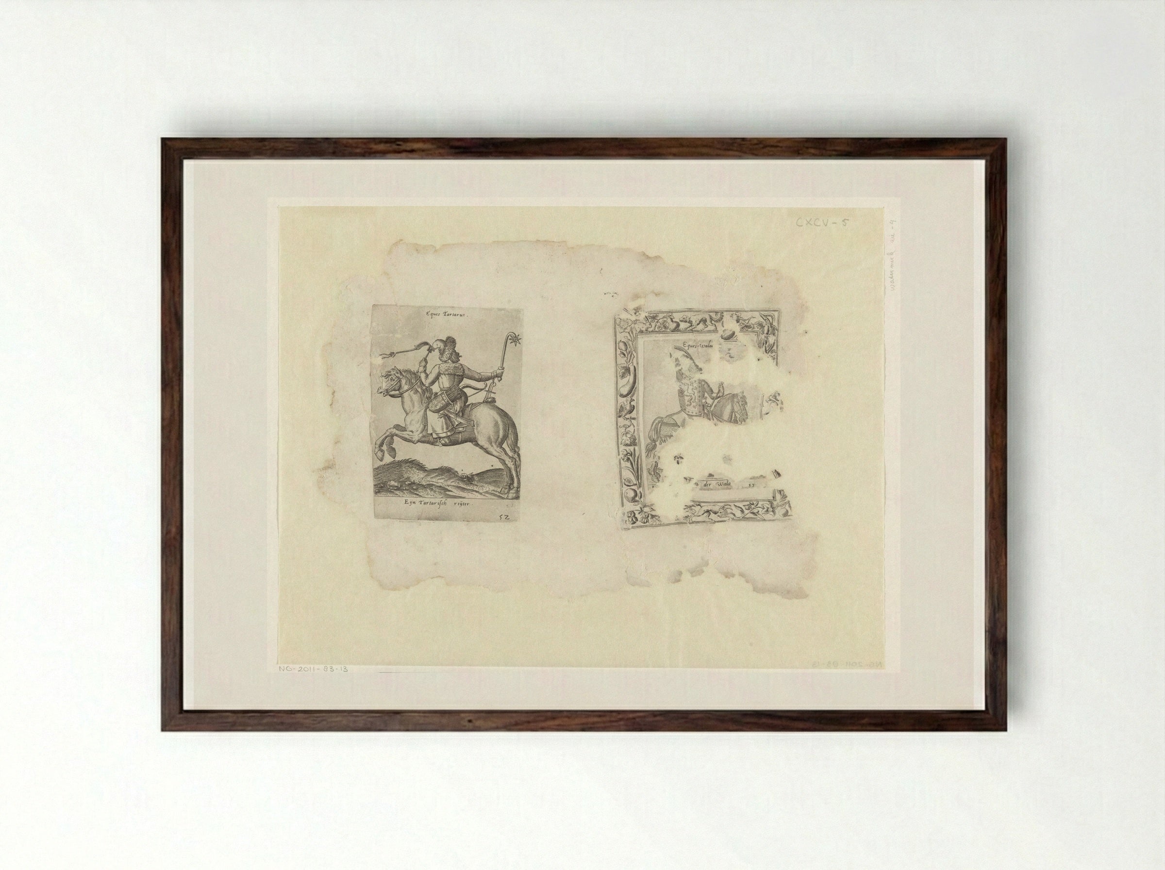 Tartaarse en Walachijnse ruiter - Abraham de Bruyn - Framed Print Dark Wood