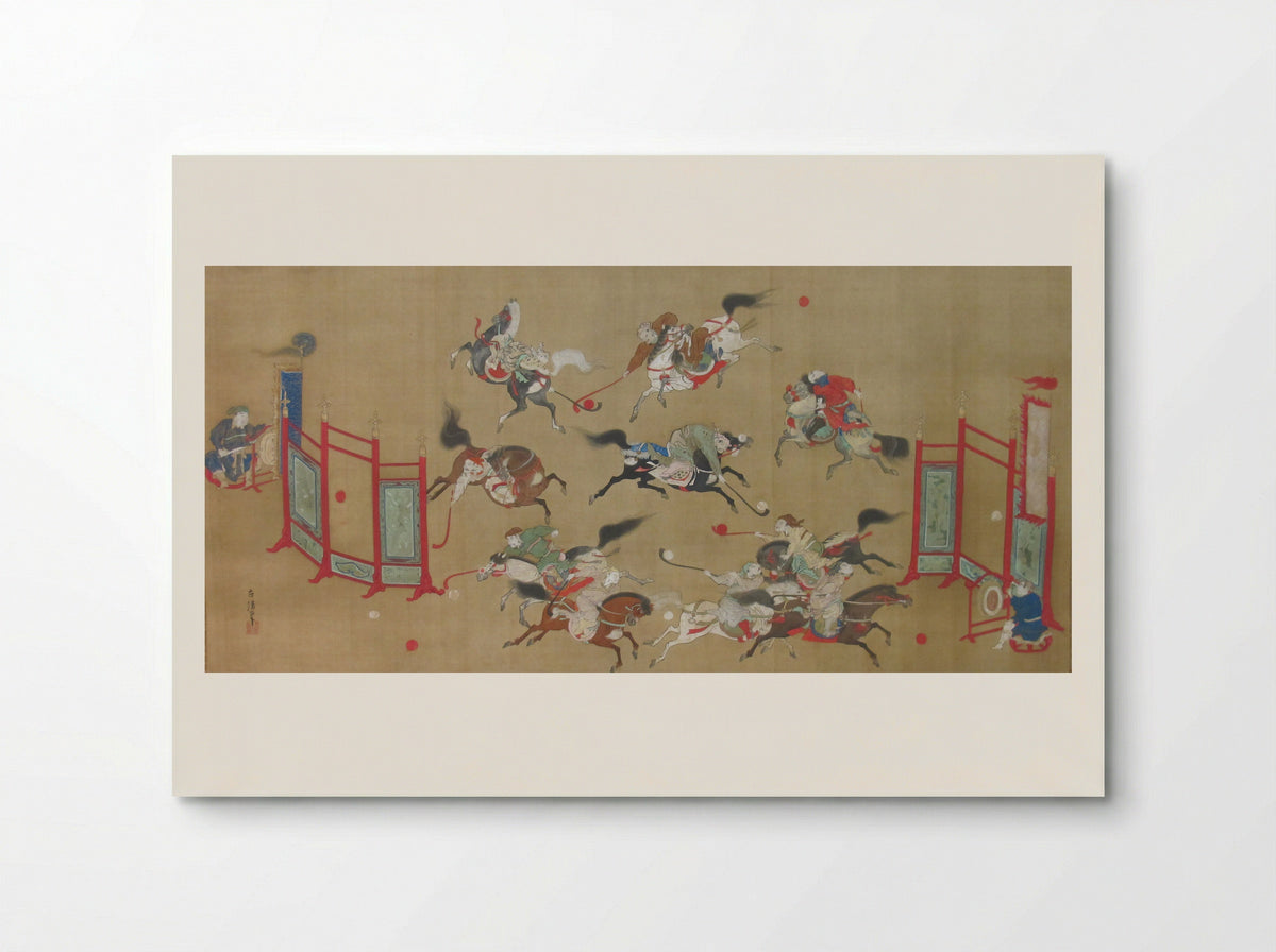 Tartars Playing Polo - Kano Eisen'in Furunobu - Poster