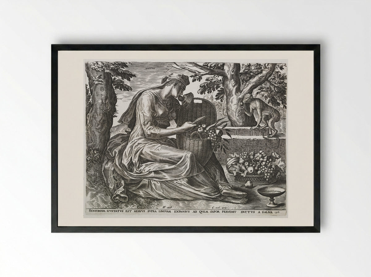 Taste (Gustus) - Cornelis Cort - Framed Print Black