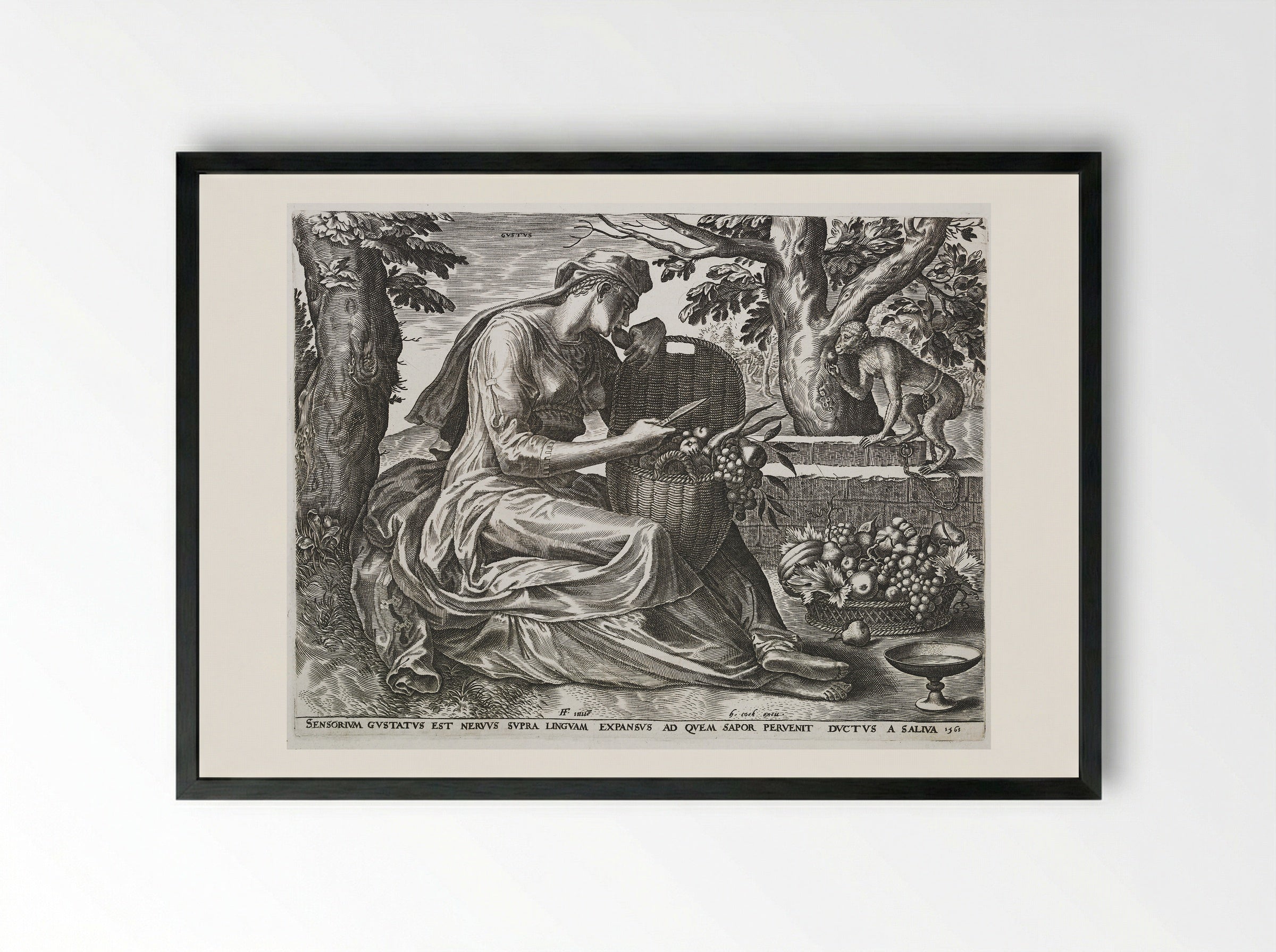 Taste (Gustus) - Cornelis Cort - Framed Print Black
