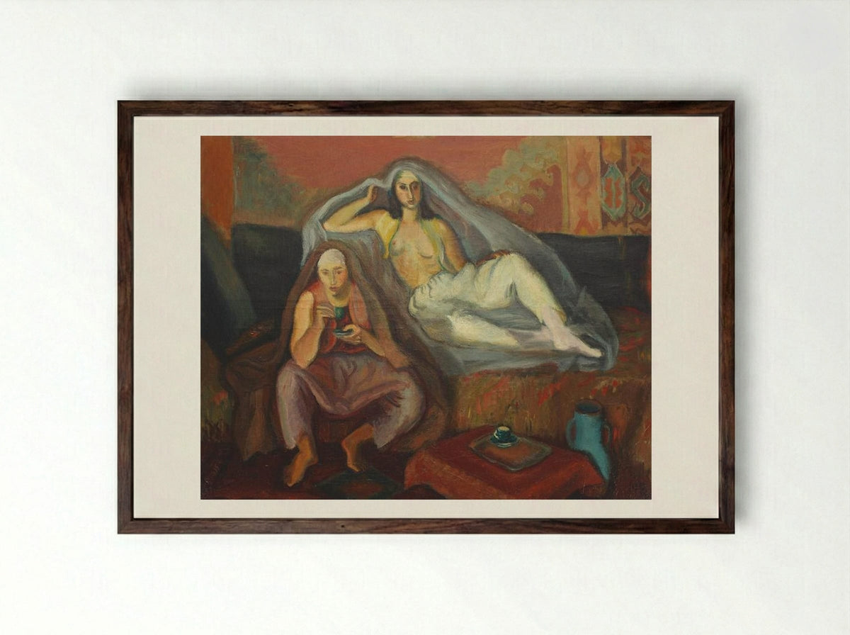 Tatar Interior - Iosif Iser - Framed Print Dark Wood