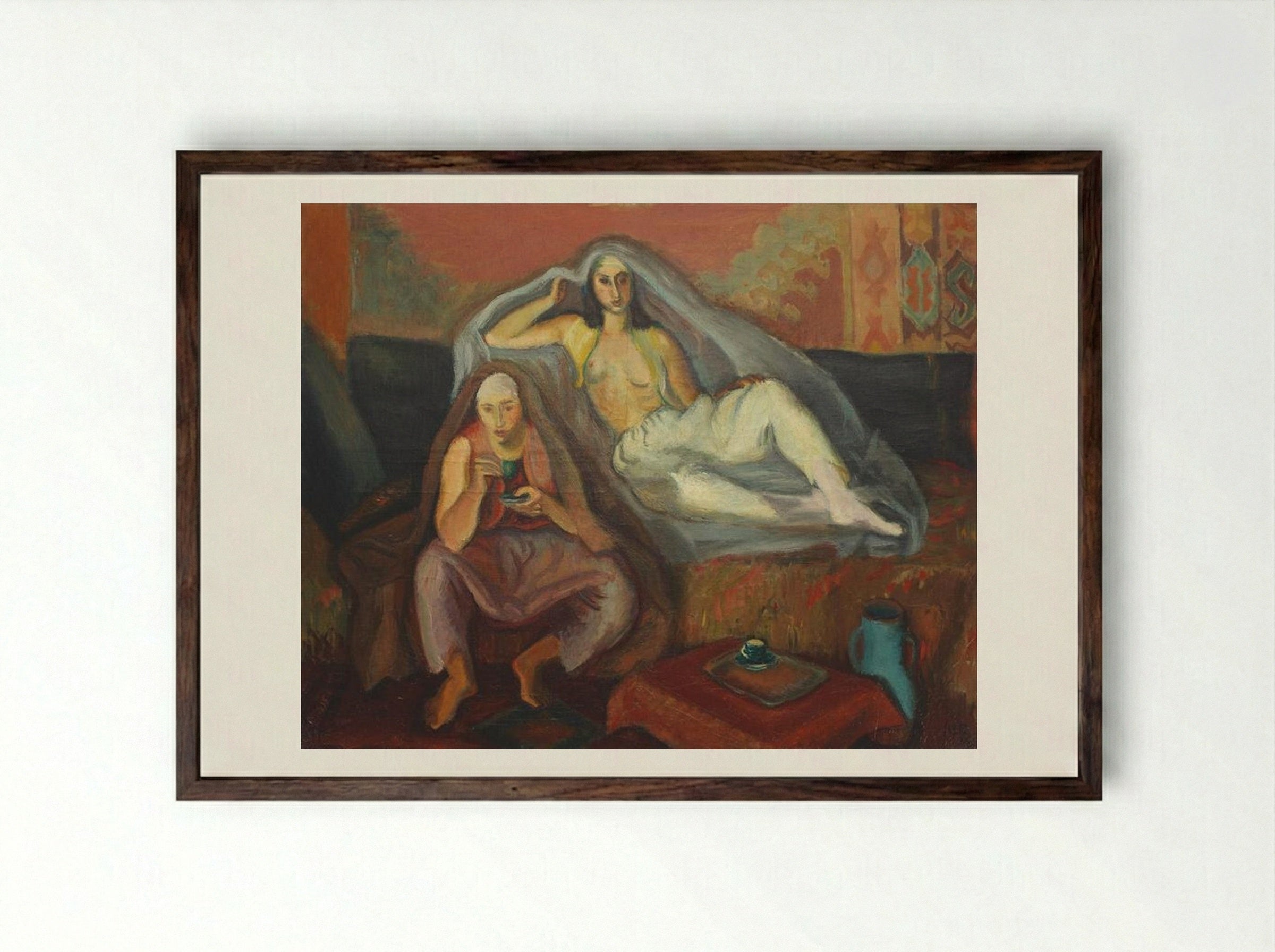 Tatar Interior - Iosif Iser - Framed Print Dark Wood