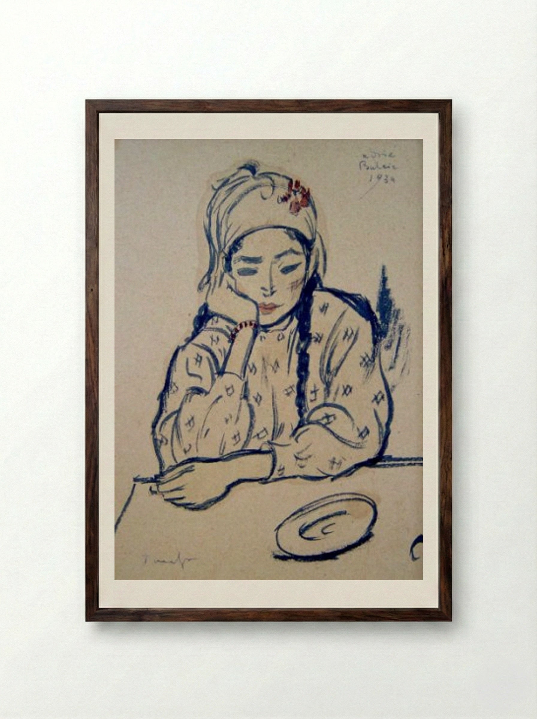 Tatar Women in Balcic - Nicolae Tonitza - Framed Print Dark Wood