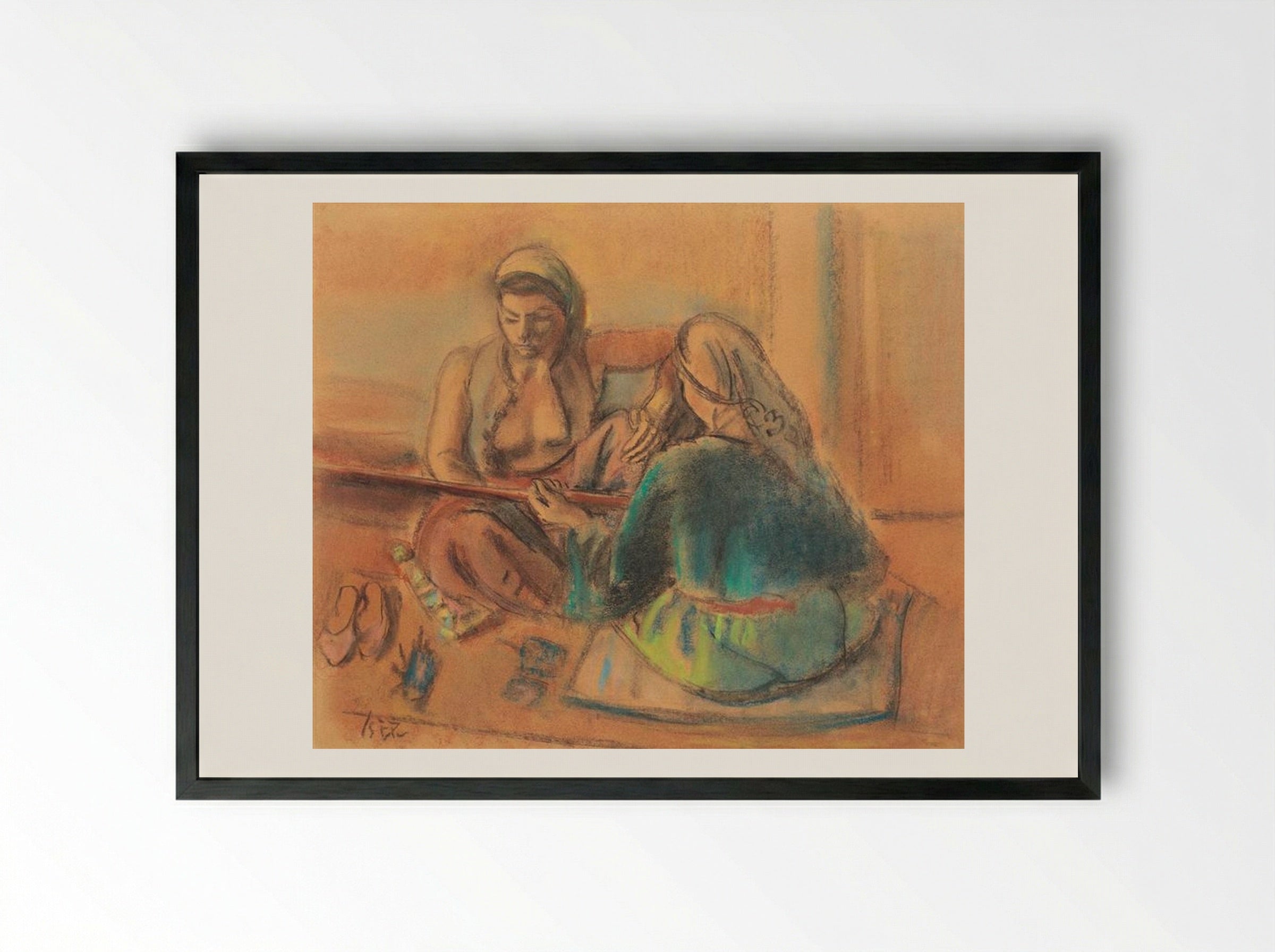 Tatar Women - Iosif Iser - Framed Print Black