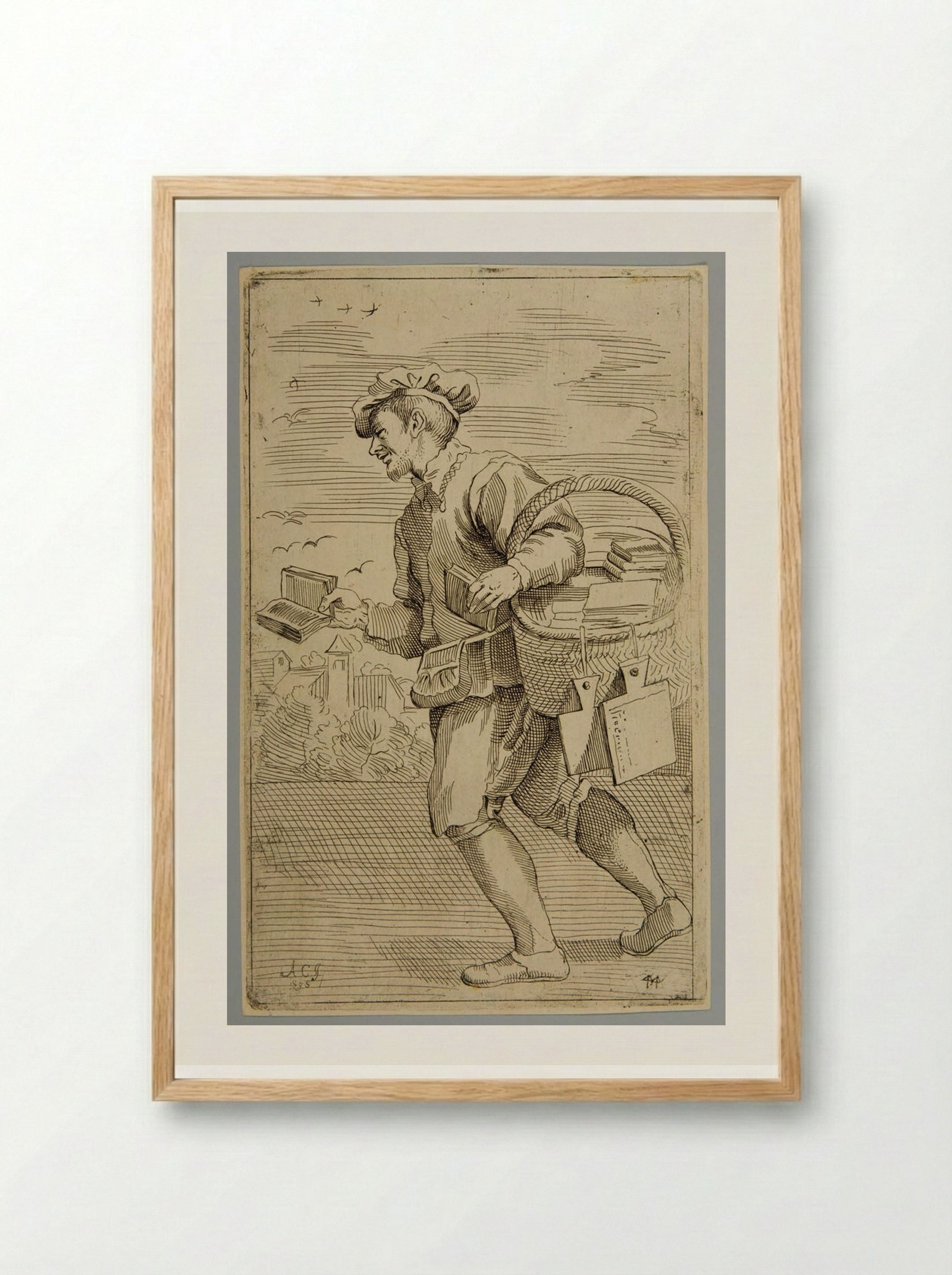 Tauolette, e libri per i putti, plate 44 - Simon Guillain - Framed Print Wood