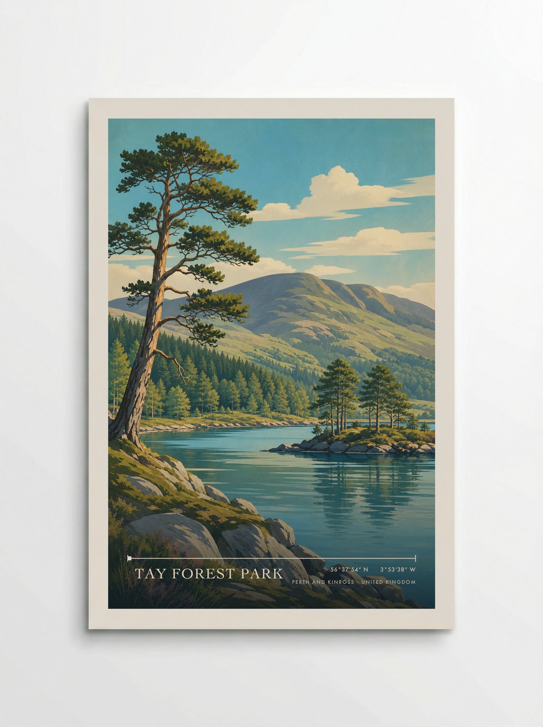 Tay Forest Park Perth and Kinross United Kingdom Travel Poster - Poster