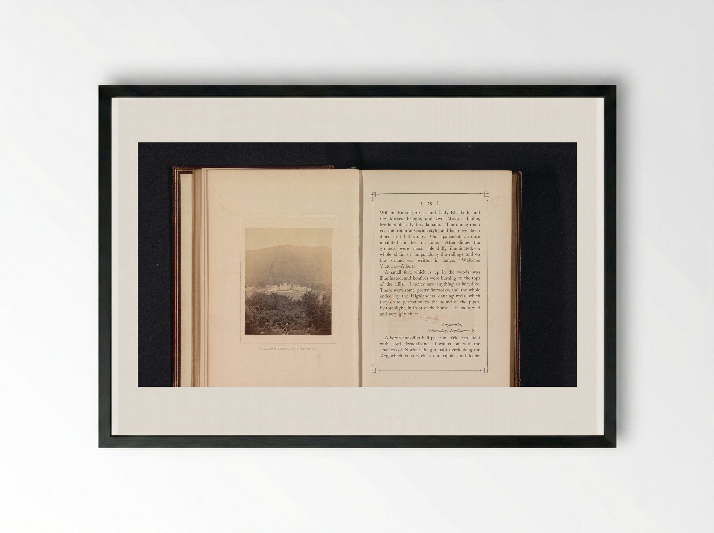 Taymouth Castle, from the Fort - George Washington Wilson - Framed Print Black