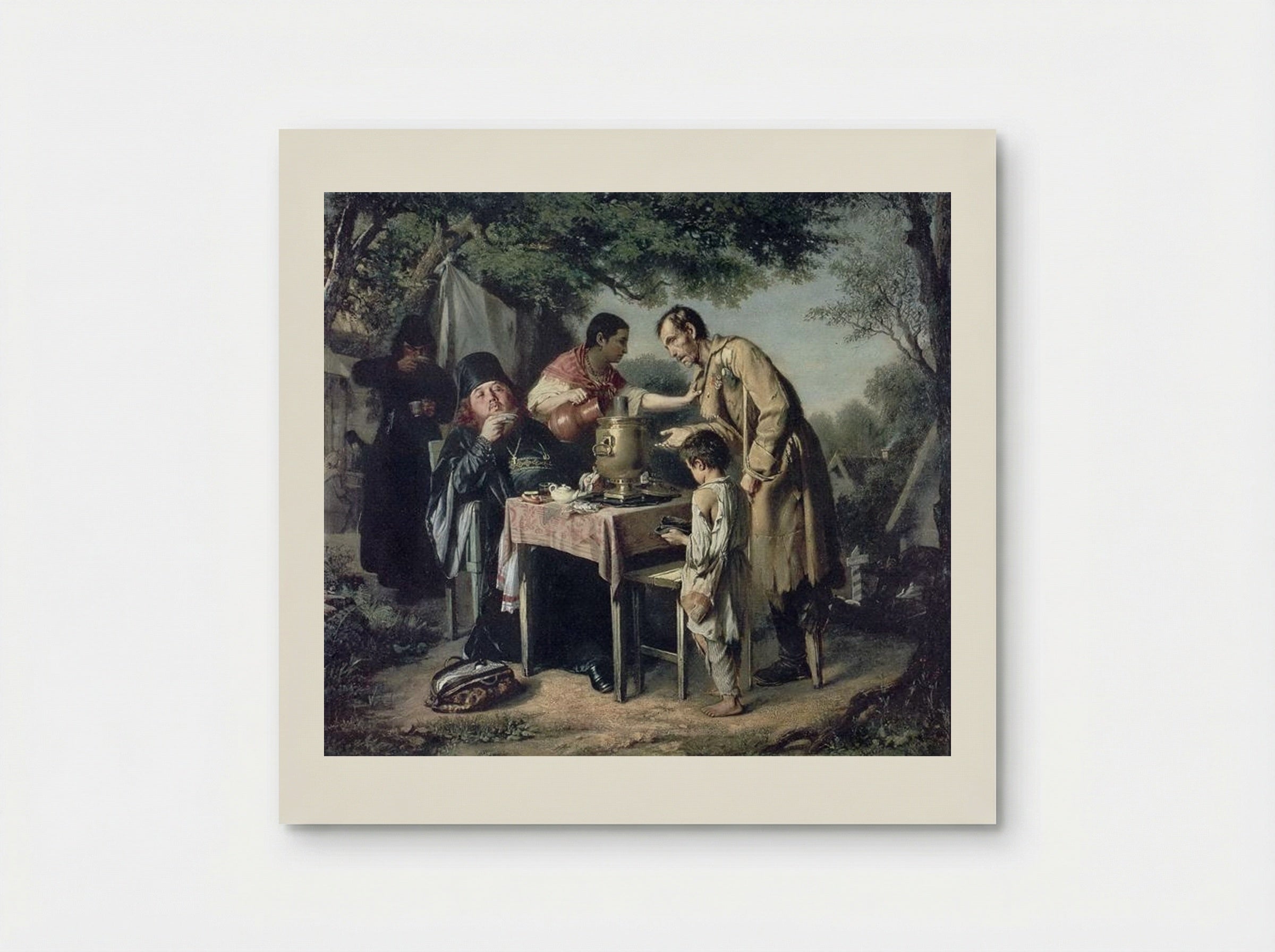 Tea Party at Mytishchi near Moscow - Vasily Perov - Poster