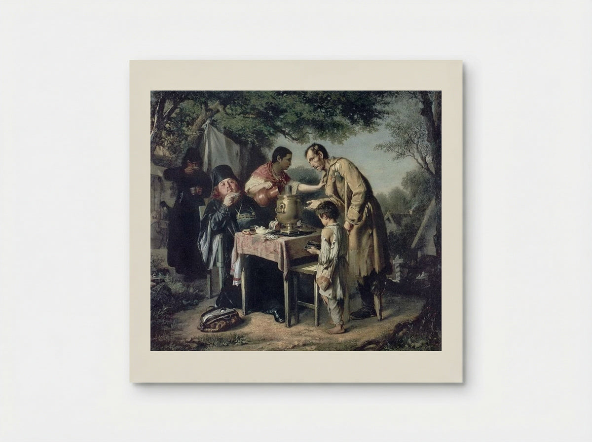 Tea Party at Mytishchi near Moscow - Vasily Perov - Poster
