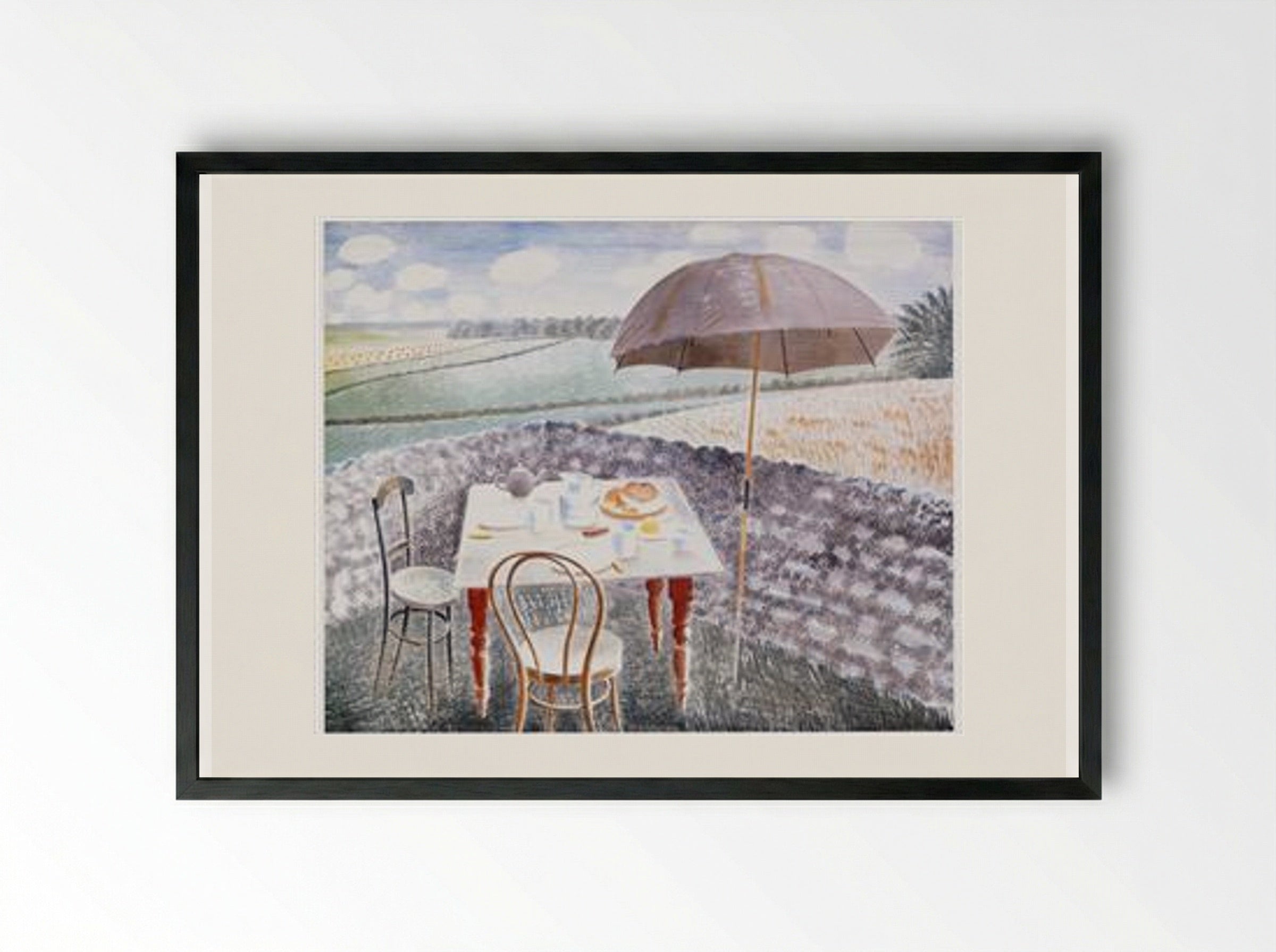Tea at Furlongs - Eric Ravilious - Framed Print Black