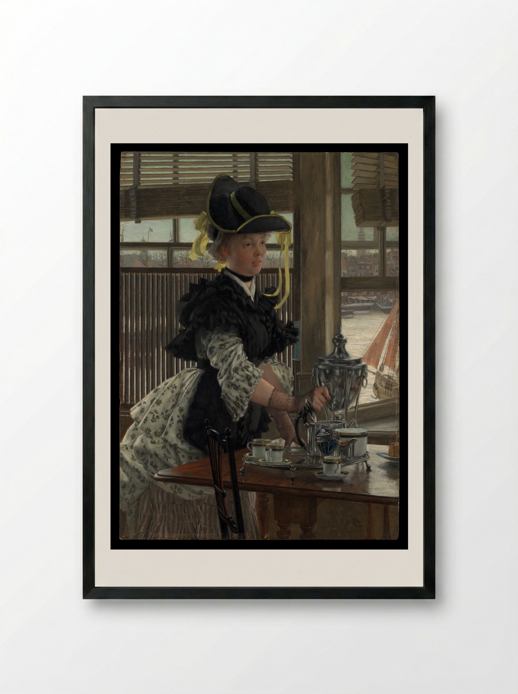 Tea - James Tissot - Framed Print Black
