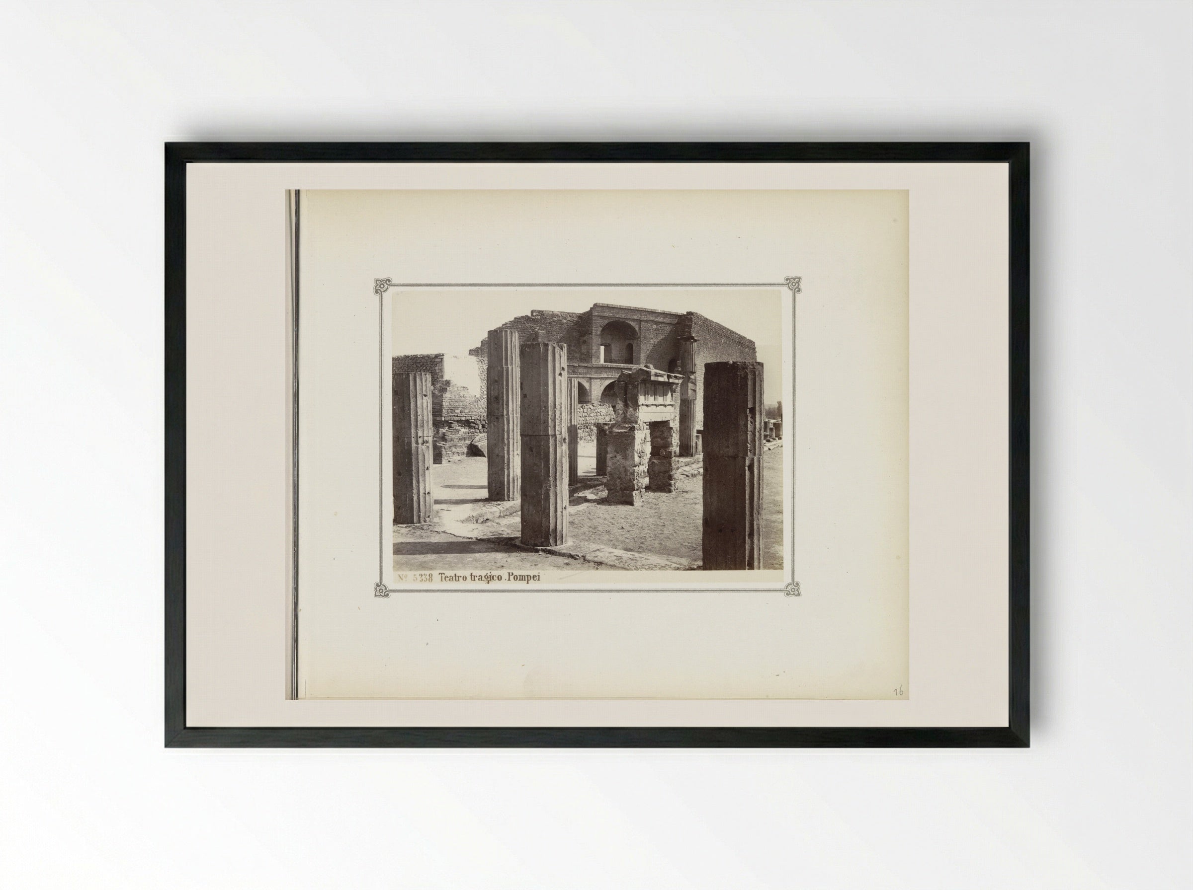 Teatro tragico, Pompei - Giorgio Sommer - Framed Print Black