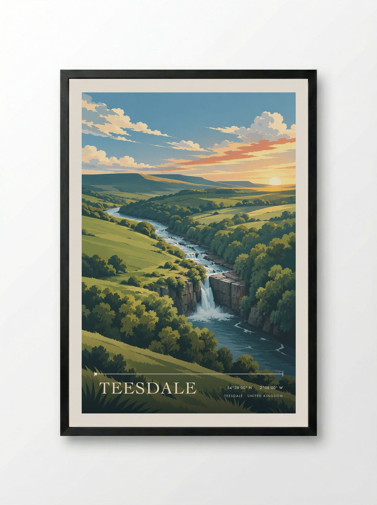 Teesdale | Travel Poster - Framed Print Black