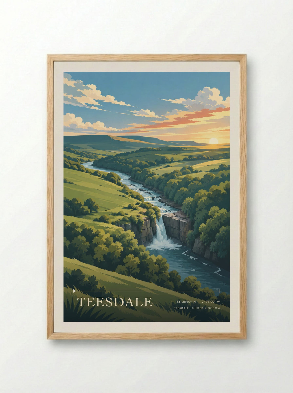 Teesdale | Travel Poster - Framed Print Wood