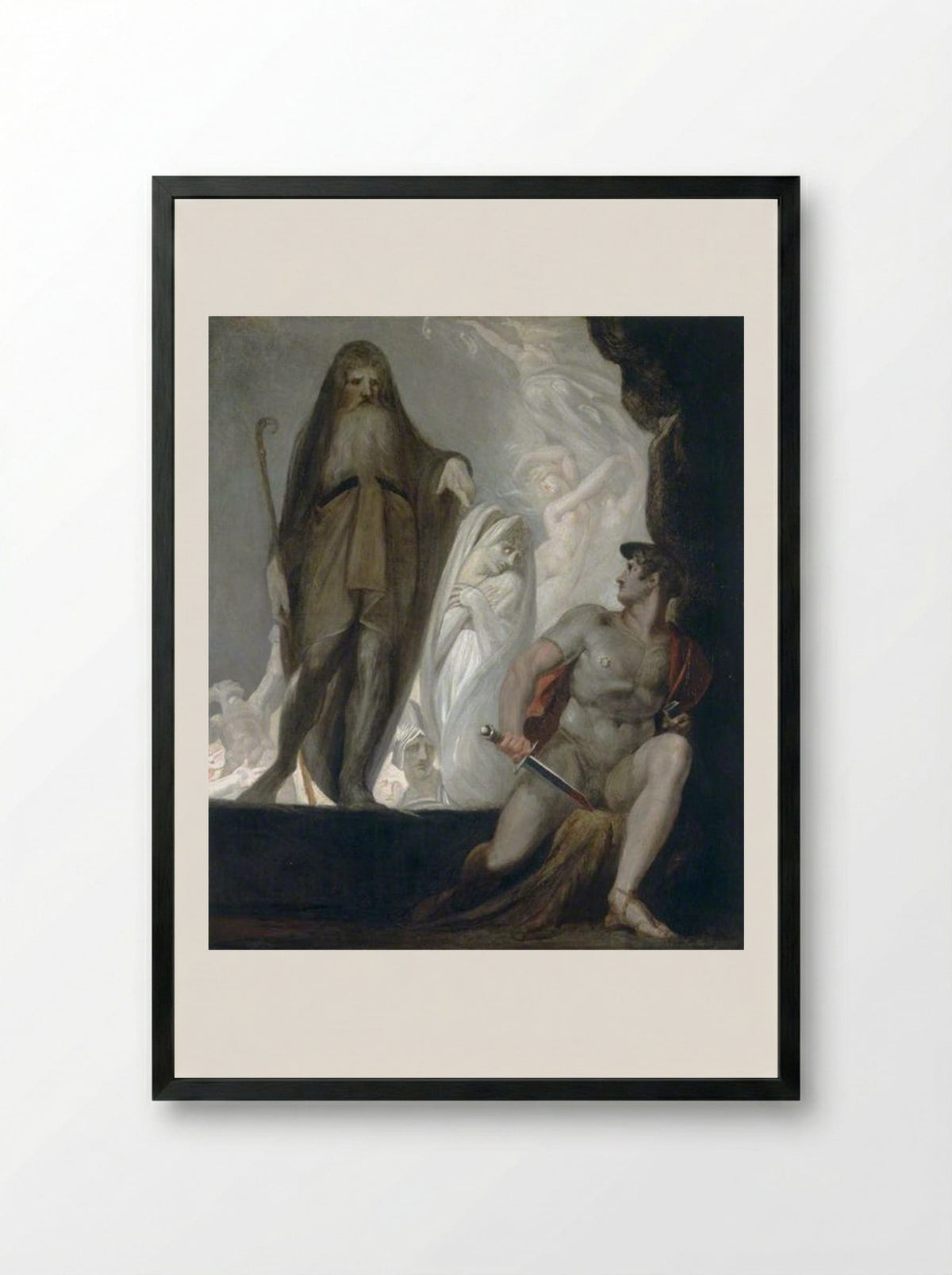 Teiresias Foretells the Future to Odysseus - Henry Fuseli - Framed Print Black