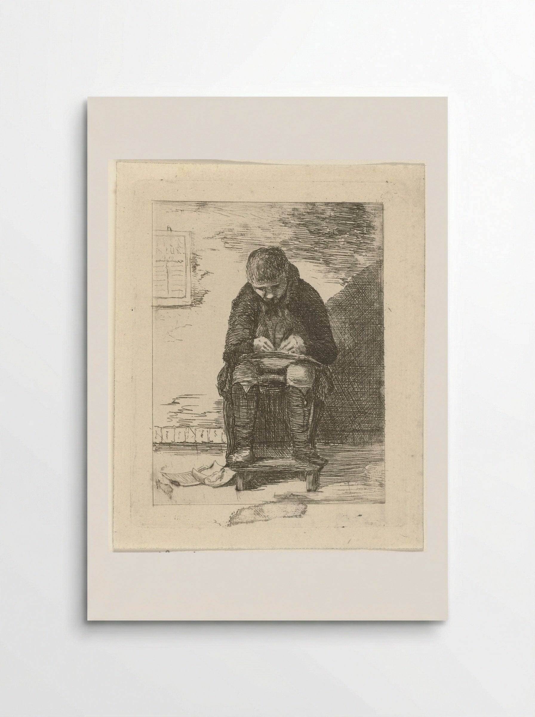 Tekenaar in een interieur - Gerrit Lamberts - Poster