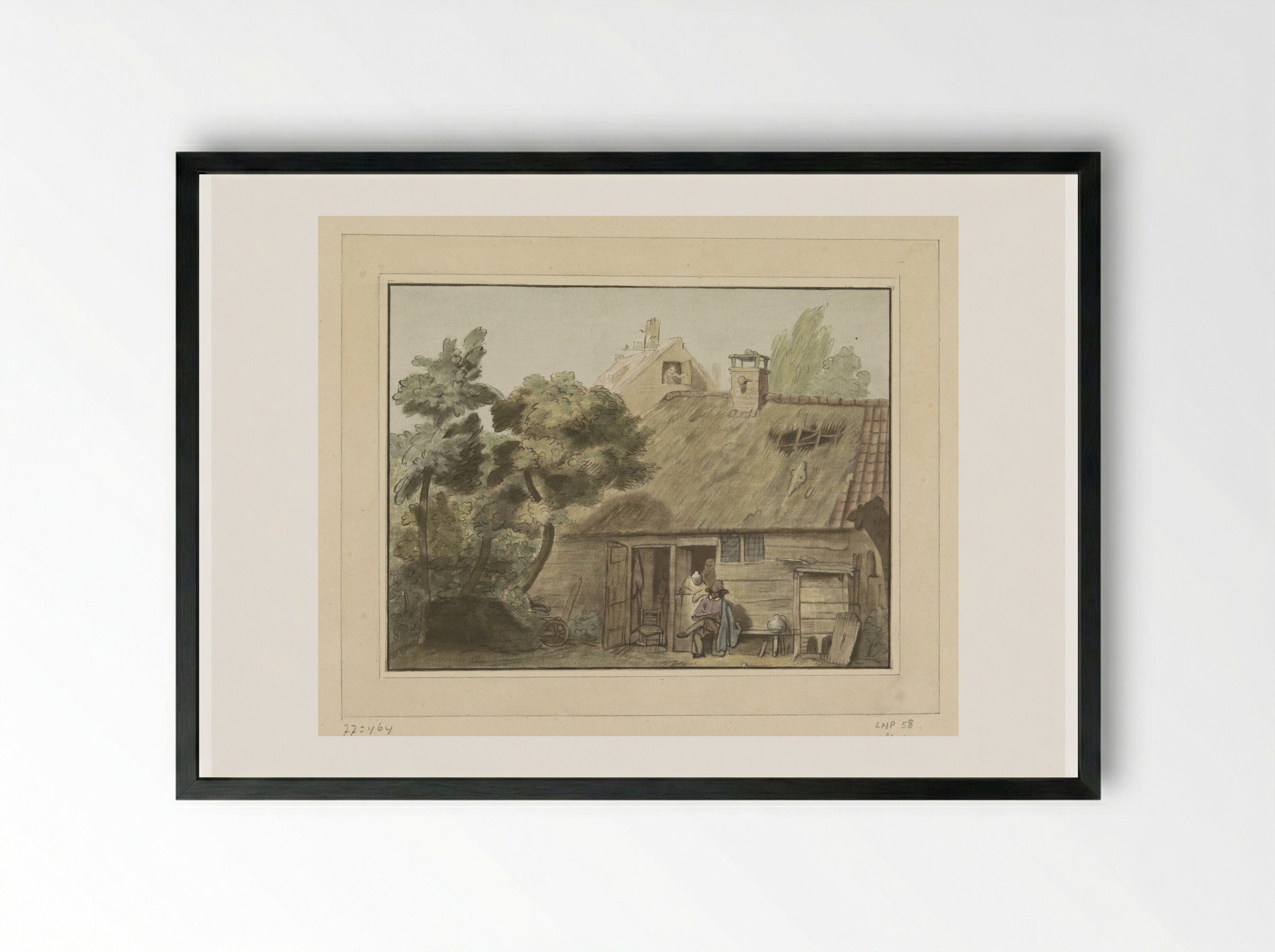 Tekenaar voor boerderij - Cornelis Ploos van Amstel - Framed Print Black