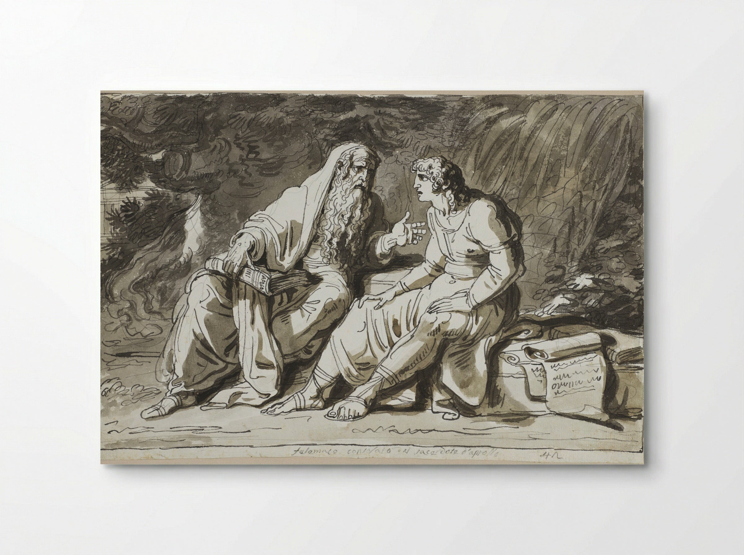Telemachus Consoled by Termosiris, High Priest of the Temple of Apollo - Felice Giani - Poster