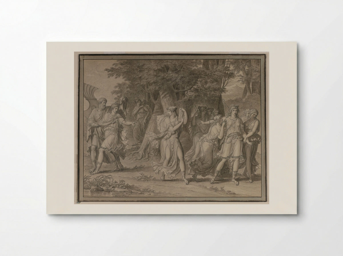 Telemachus, Urged by Mentor, Leaving the Island of Calypso - Charles Meynier - Poster