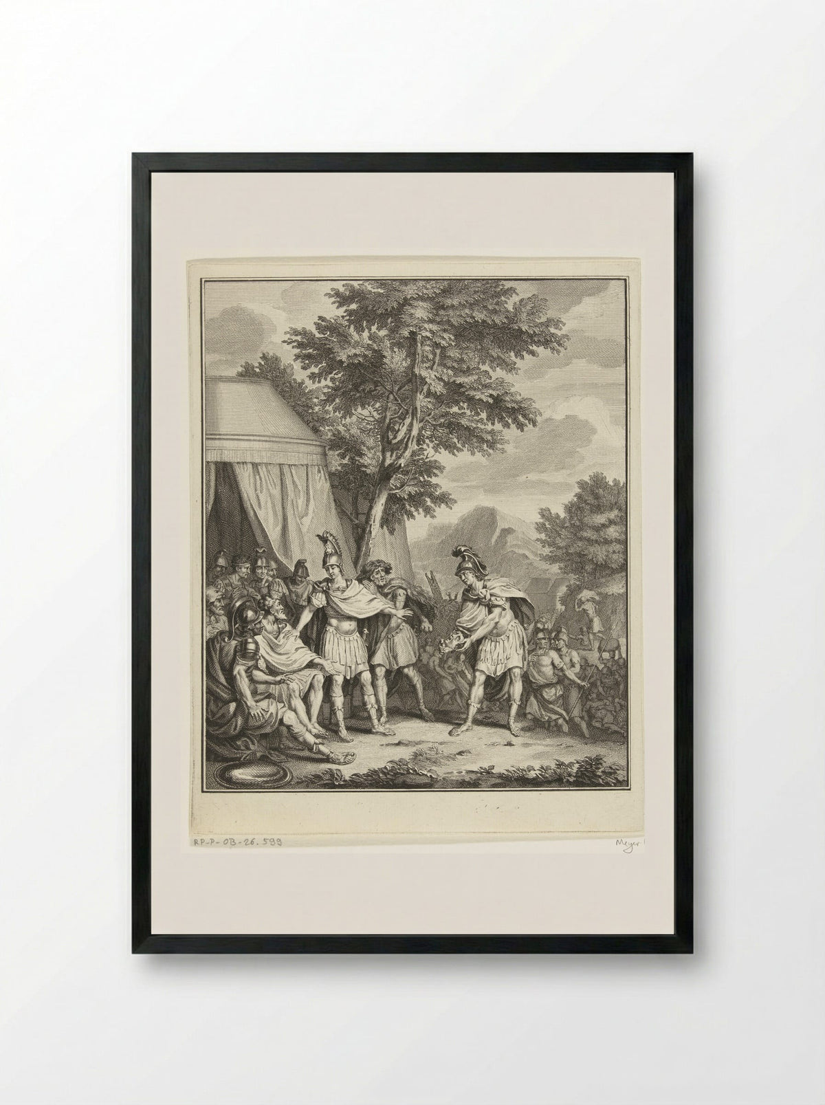 Telemachus toont het hoofd van Iphikles aan Adrastus - Balthasar Bernards - Framed Print Black