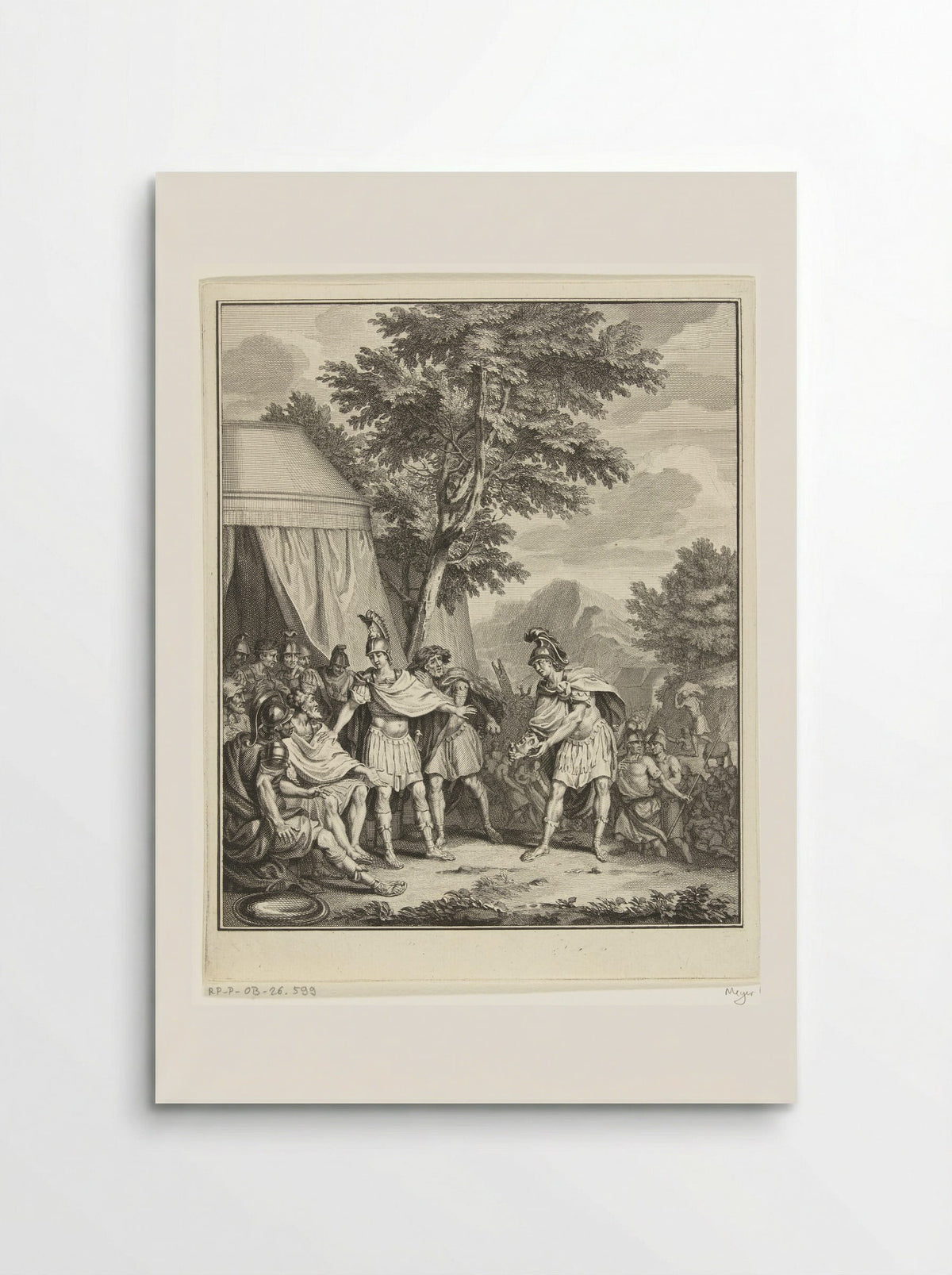 Telemachus toont het hoofd van Iphikles aan Adrastus - Balthasar Bernards - Poster