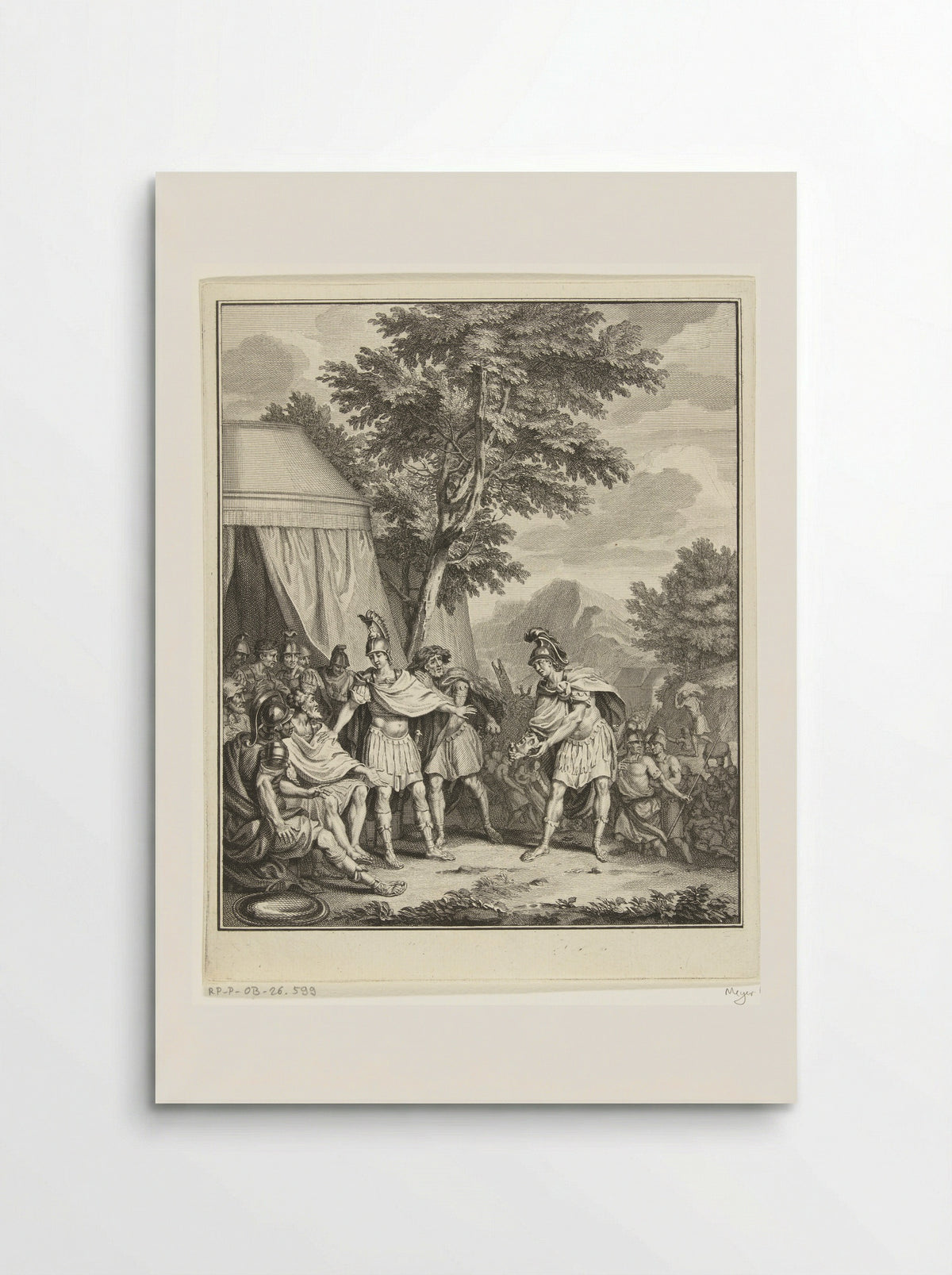 Telemachus toont het hoofd van Iphikles aan Adrastus - Balthasar Bernards - Poster