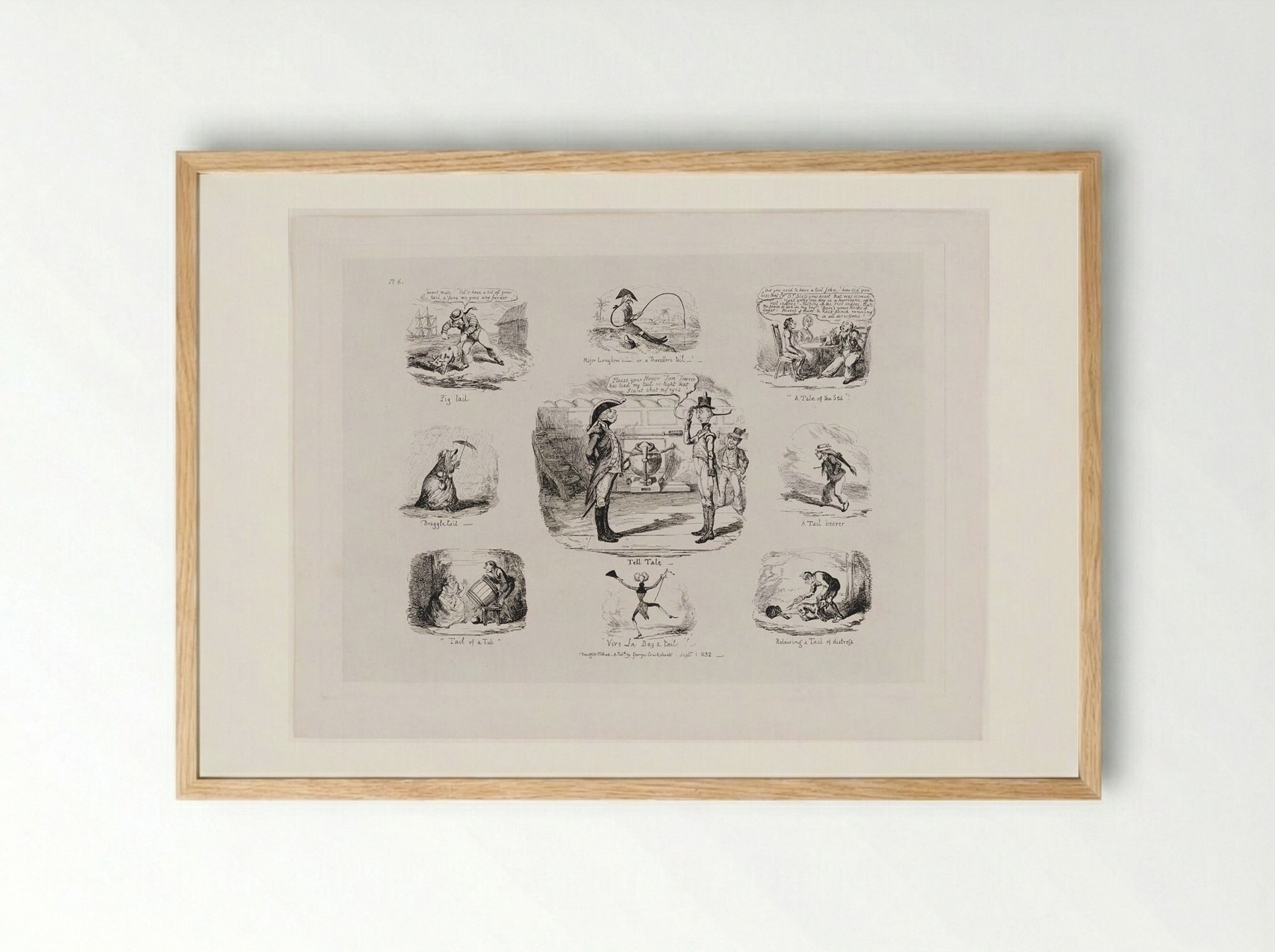 Tell Tale - George Cruikshank - Framed Print Wood