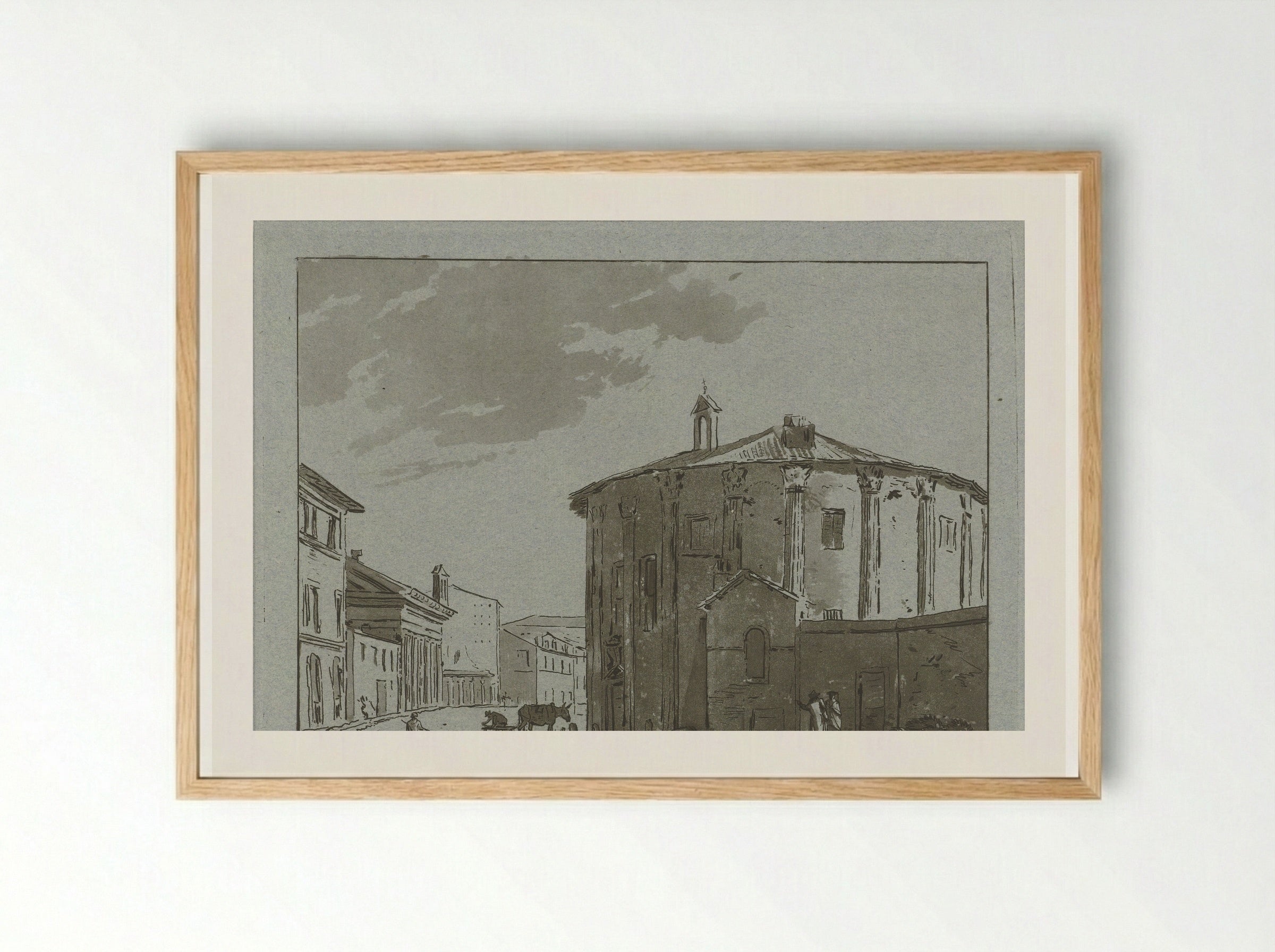 Tempel te Rome - Hermanus Fock - Framed Print Wood